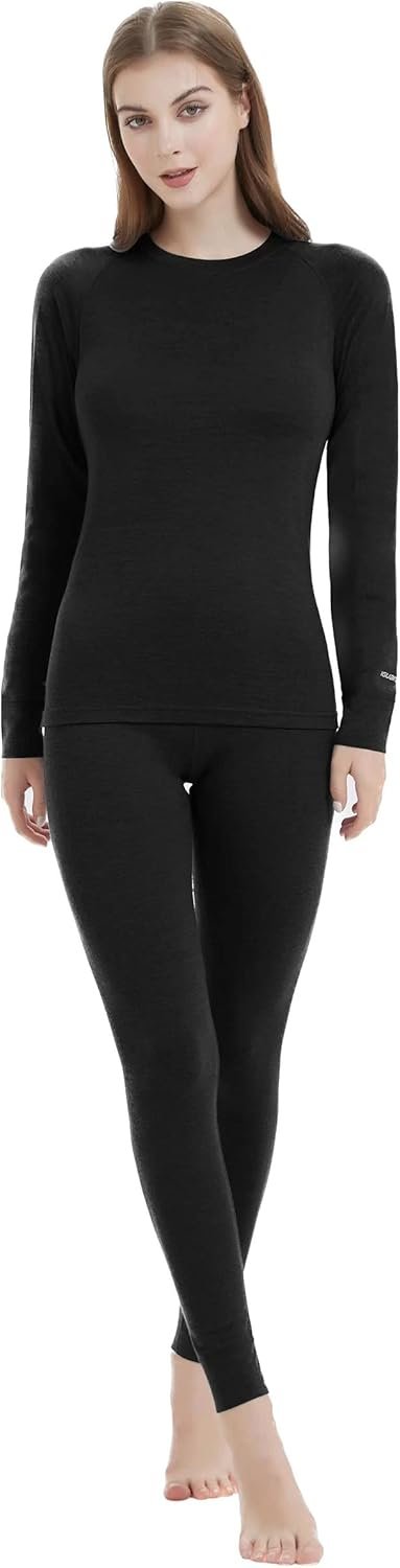 Iguana Womens 100% Merino Wool Base Layer Sets for Ski Lightweight Thermal Underwear
