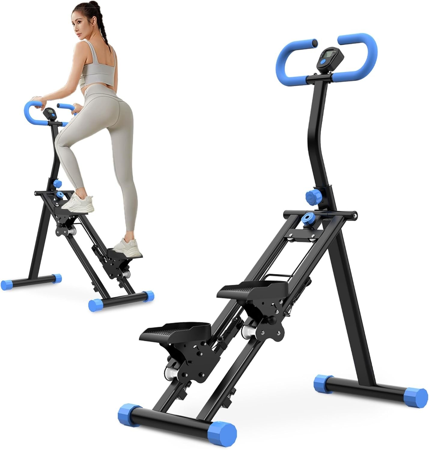 Steppers for Exercise at Home, Folding Stair Stepper with Handlebar, Full Body Exercise Cardio Vertical Climber Workout Machine with Stable Frame, 265LBS Capacity