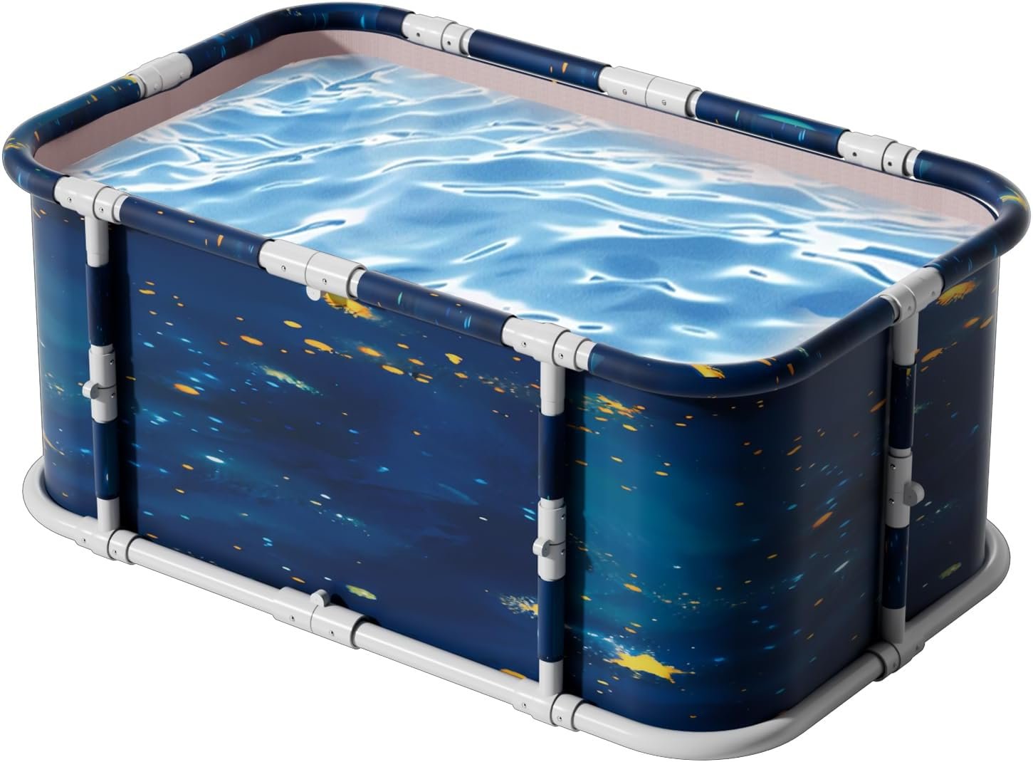 Simcat 45″ Large Portable Foldable Bathtub Adult, Separate Family-Friendly SPA Therapy Tub Soaking, Hot SPA/Ice Bath Tub (Cosmic planets)