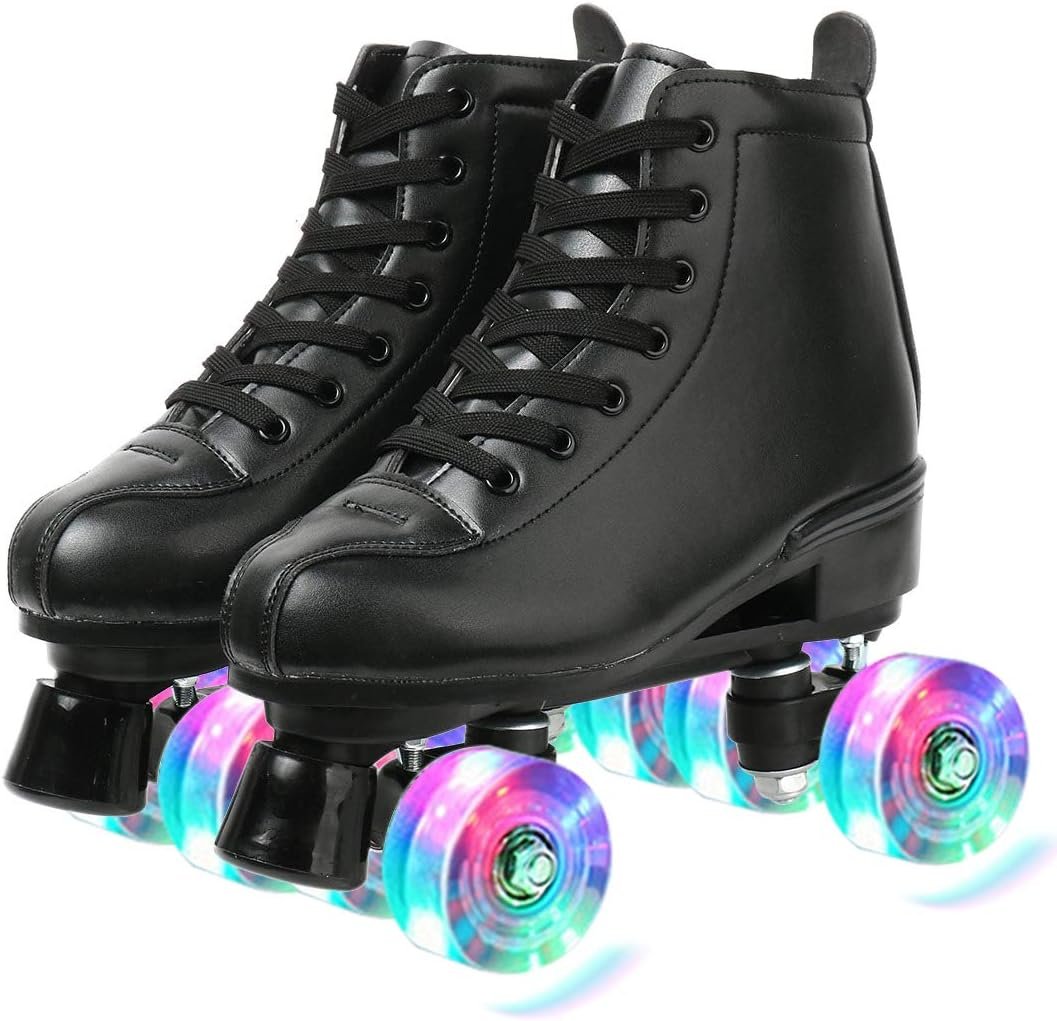 XUDREZ Classic Roller Skates High-Top Double-Row Leather Roller Skates for Women and Men