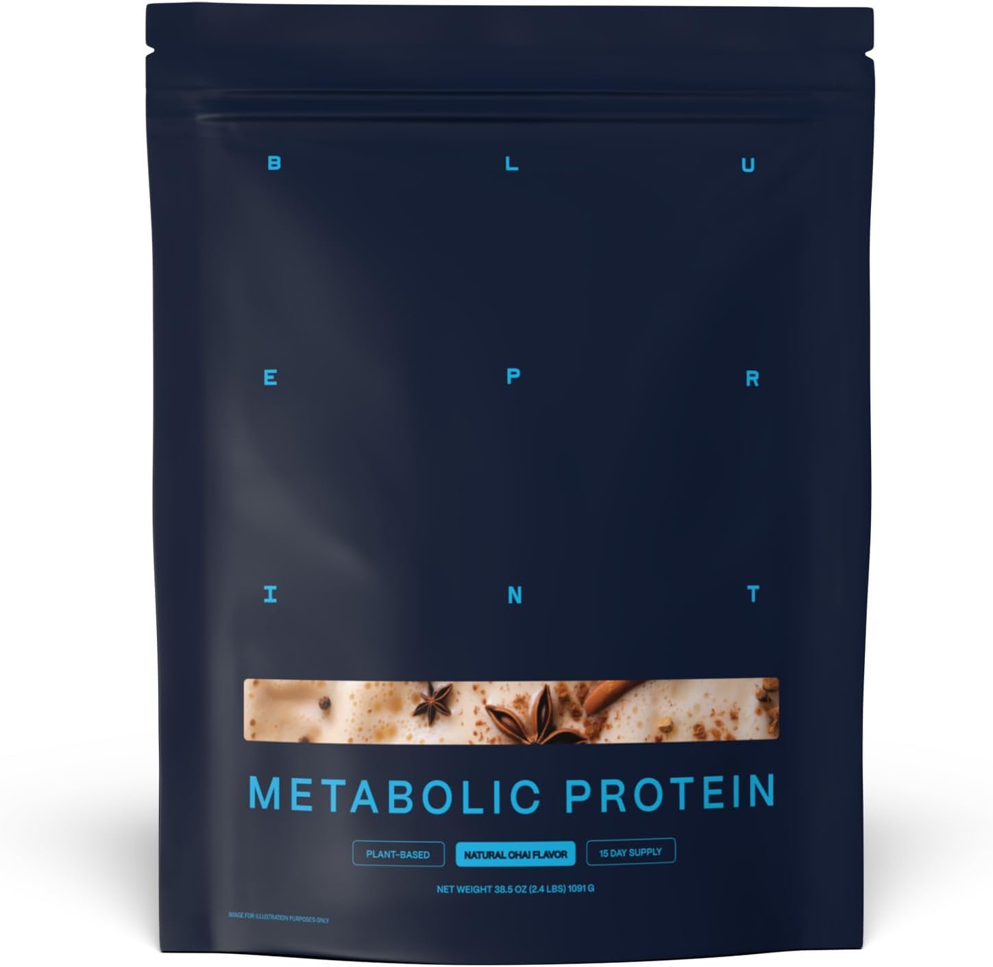 Blueprint Bryan Johnson Vegan Protein Meal Replacement – Plant Based Hemp Protein with 30g Protein Per Serving – Low Calorie, Chai Flavored Protein for Women & Men – Dairy Free– 15 Servings