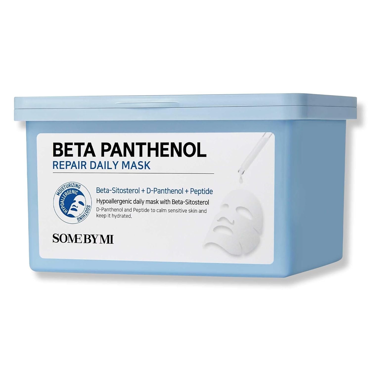 SOME BY MI Beta-Panthenol Repair Daily Mask – 30 Sheets, 11.8Oz – Daily Vegan Korean Face Sheet Mask for Skin Barrier Recovery – Hydrating and Moisturizing Skin Care with Panthenol – Korean Skin Care