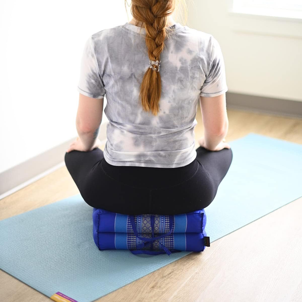 Zafuko Foldable Cushion – Organic Kapok Filling, use Folded and Unfolded for Meditation, Soft Yoga Prop, Portable Cushion
