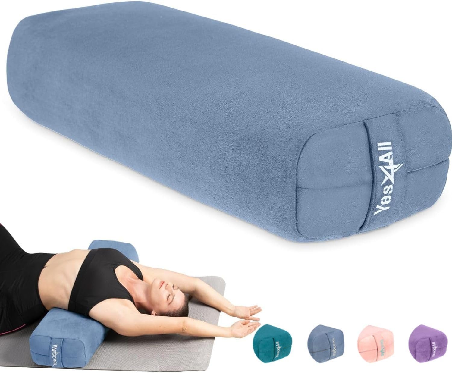 Yes4All Triple-Layer Sponge Yoga Bolster Pillow for Restorative Yoga & Meditation – Versatile Yoga Support Pillow, Balance & Poses Modification