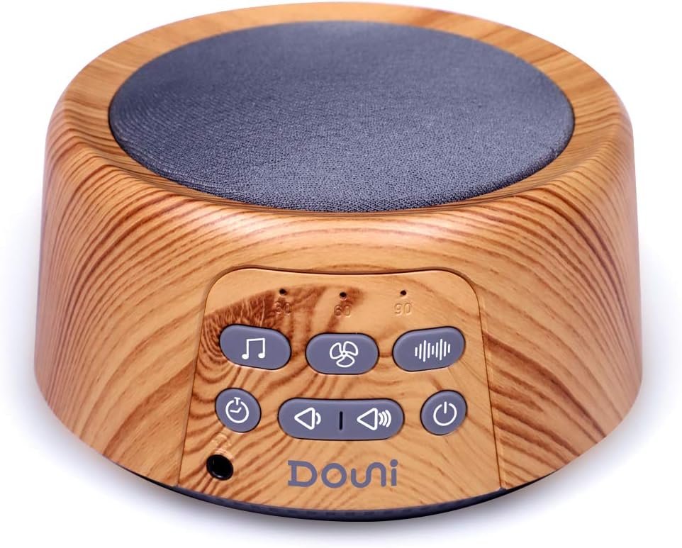 Douni Sleep Sound Machine – White Noise Machine with 27 Soothing Sounds for Sleeping & Relaxation, Timer Settings,Sleep Therapy for Families, Home,Office,Travel.Wood Grain