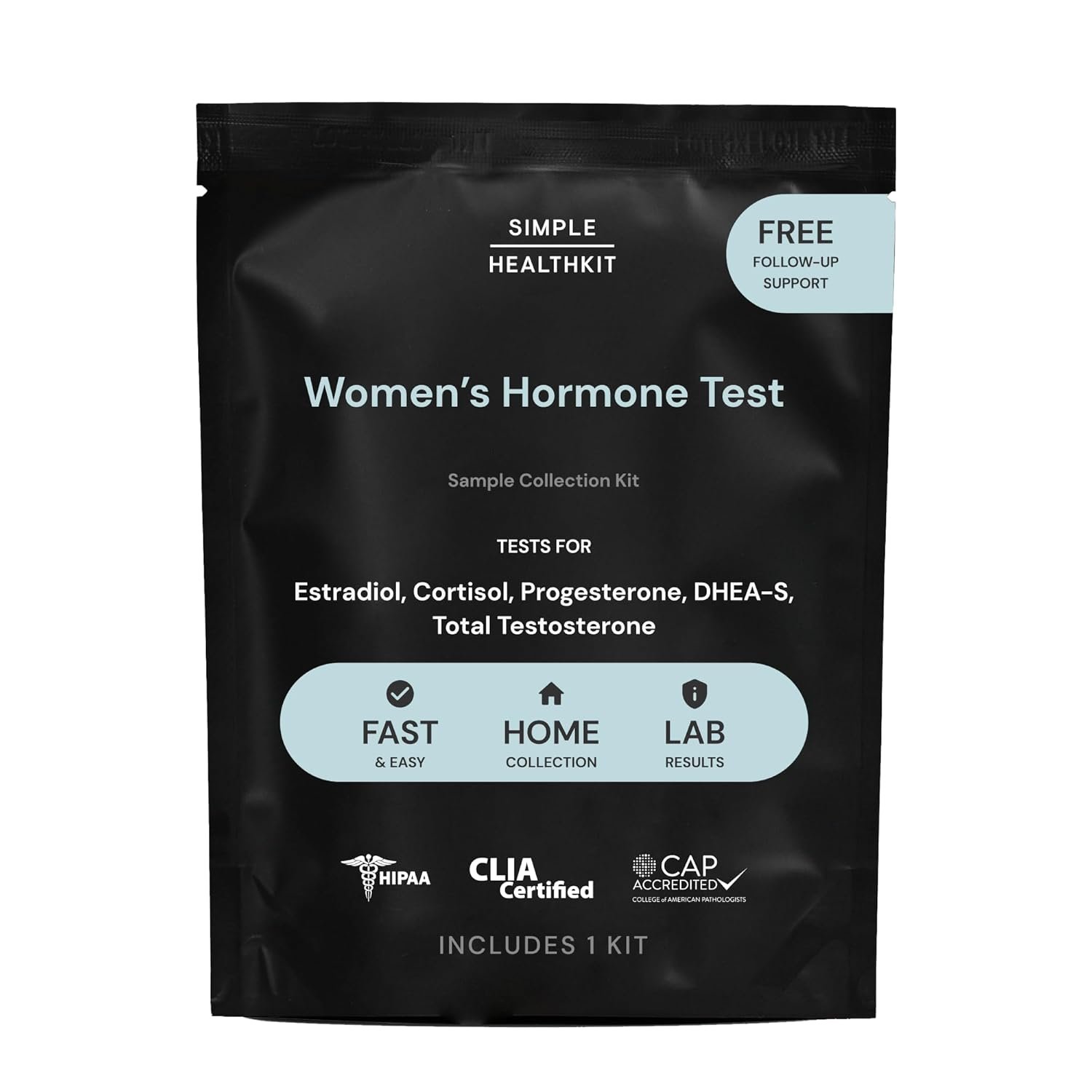 Simple HealthKit At-Home Women’s Hormone Test – Comprehensive Hormone Panel for Females – General Wellness Testing Sample Collection Kit – Fast Lab Results
