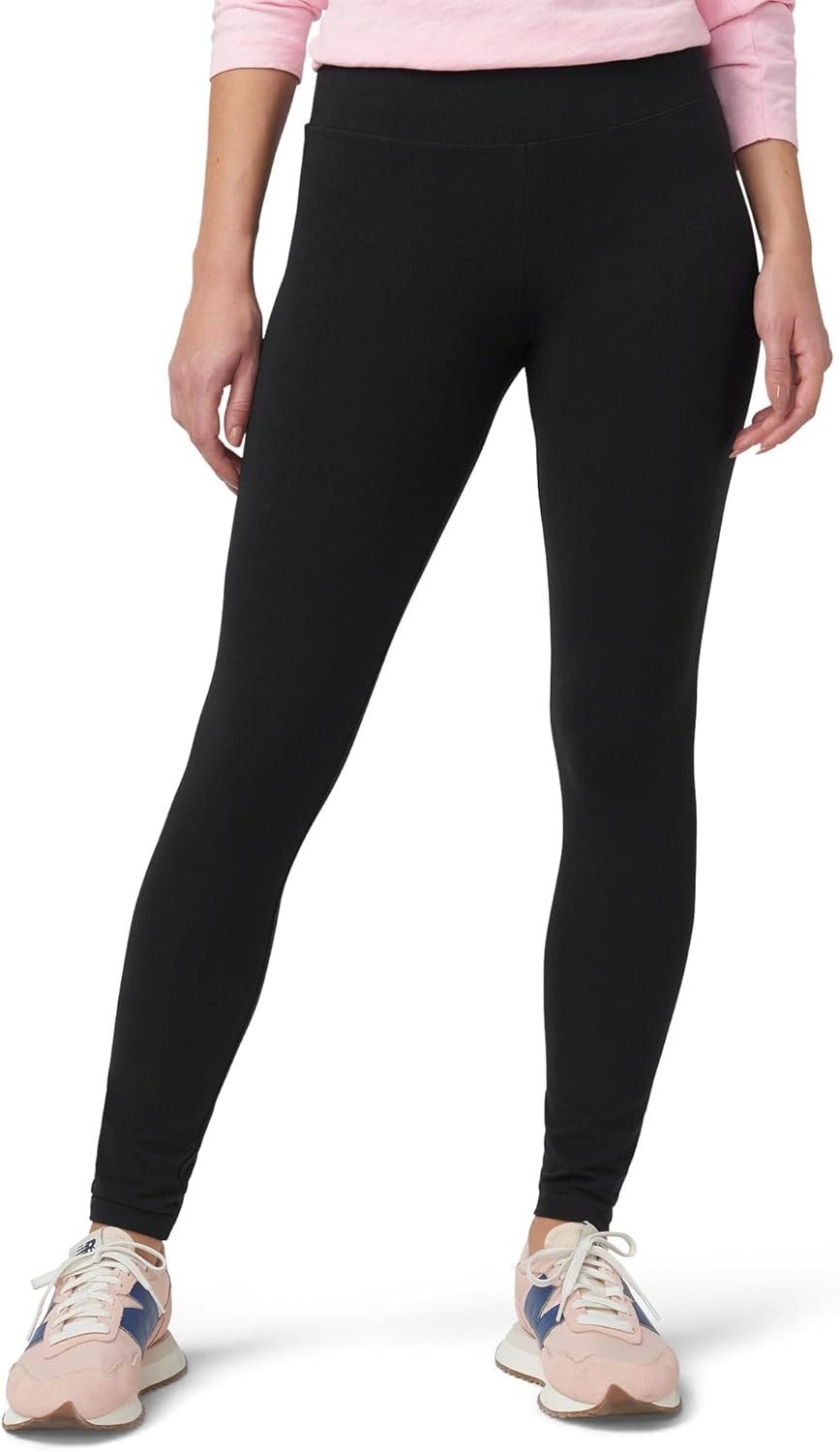 HUE Women’s Ultra Soft Cotton Leggings with Wide Waistband, Full and Capri Length