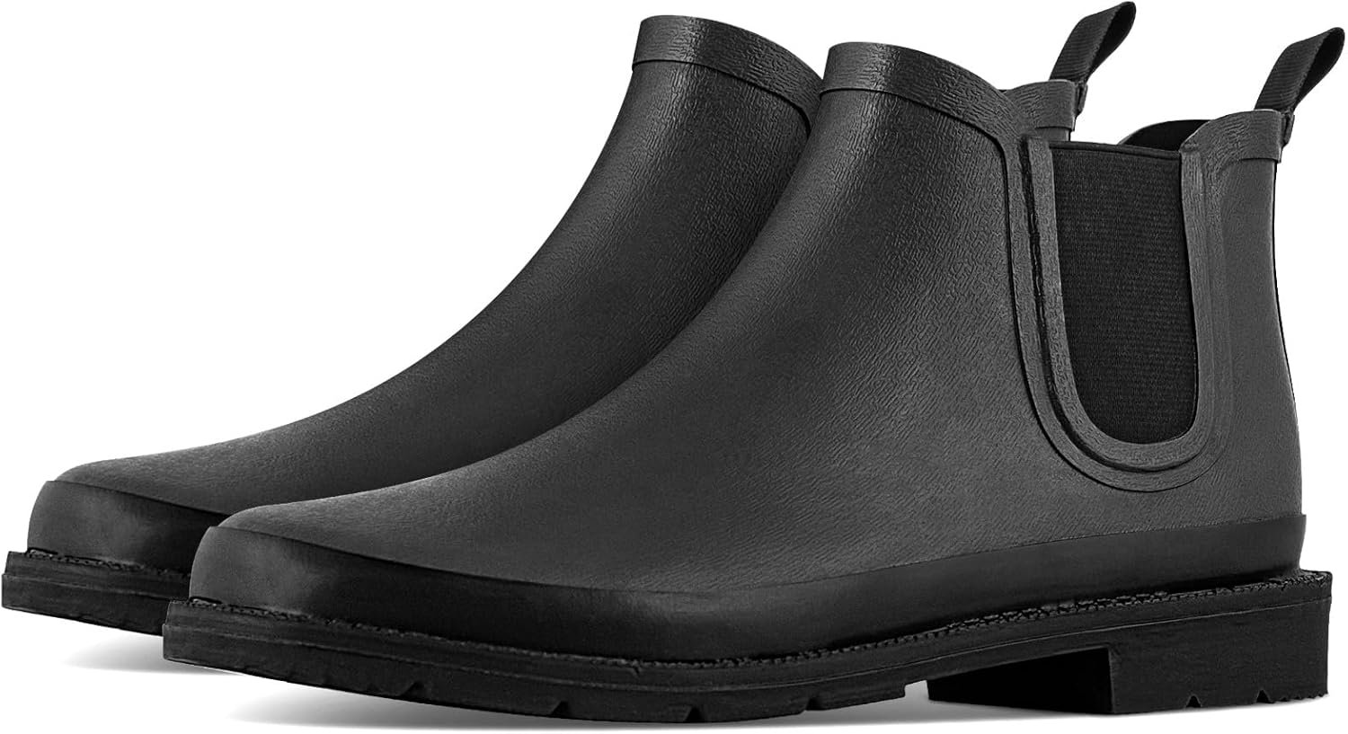 Women’s Chelsea Rain Boots Short Waterproof Ankle Booties, Slip On Natural Rubber Rain Shoes with Arch Support for Gardening & Commute