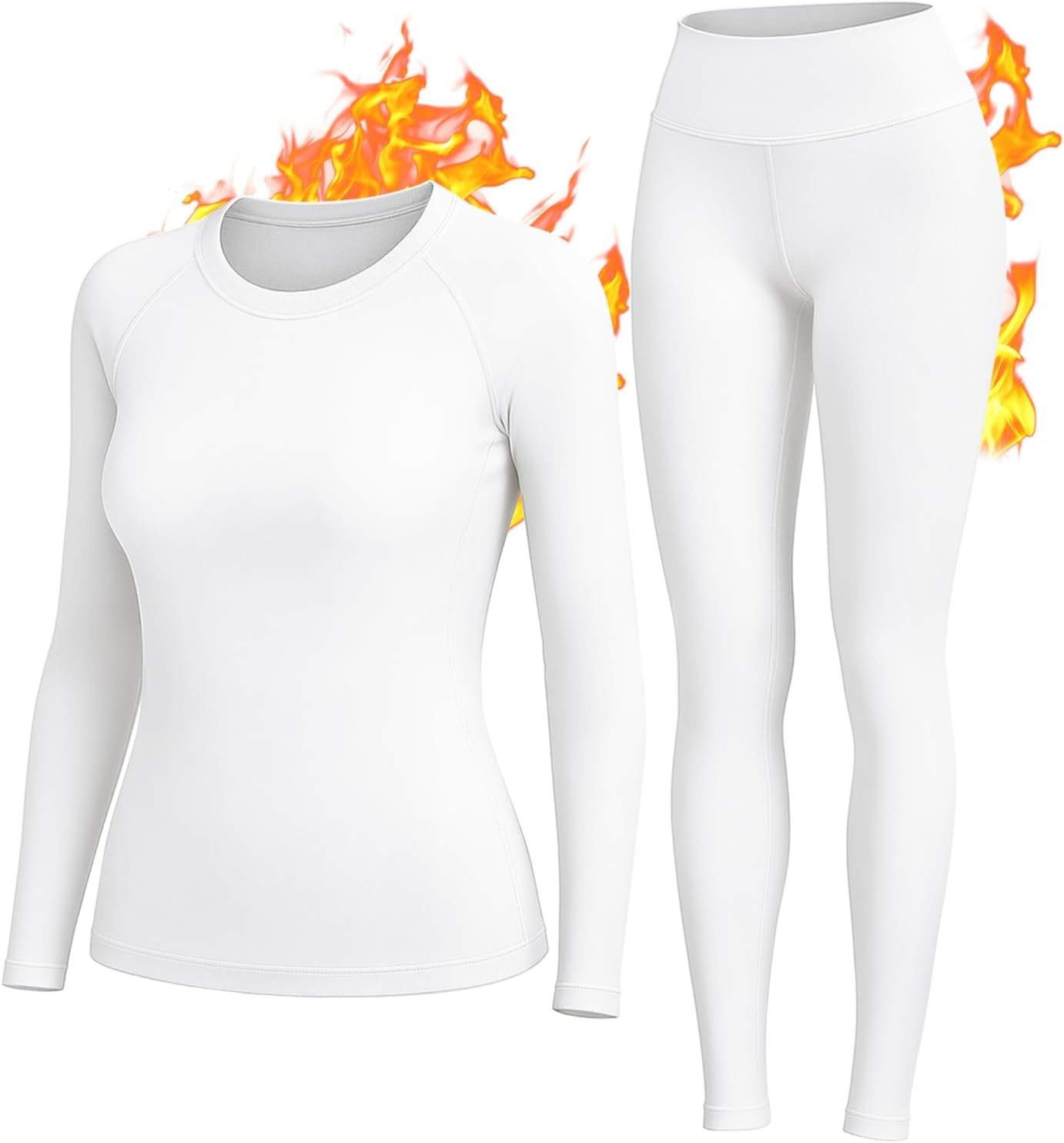 HiZiTi Thermal Underwear for Women Long Johns Set Fleece Lined Warm Base Layer Long Sleeve for Weather Top Bottom Winter