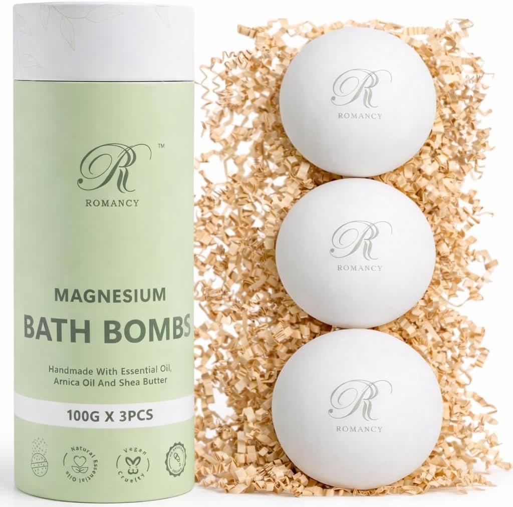 Magnesium Bath Bombs Gift Set – XL Epsom Salt Bath Bombs for Muscle Recovery, Stress Relief & Post-Workout Relaxation with Lavender & Arnica Spa Gift for Women & Men for Sore Muscles
