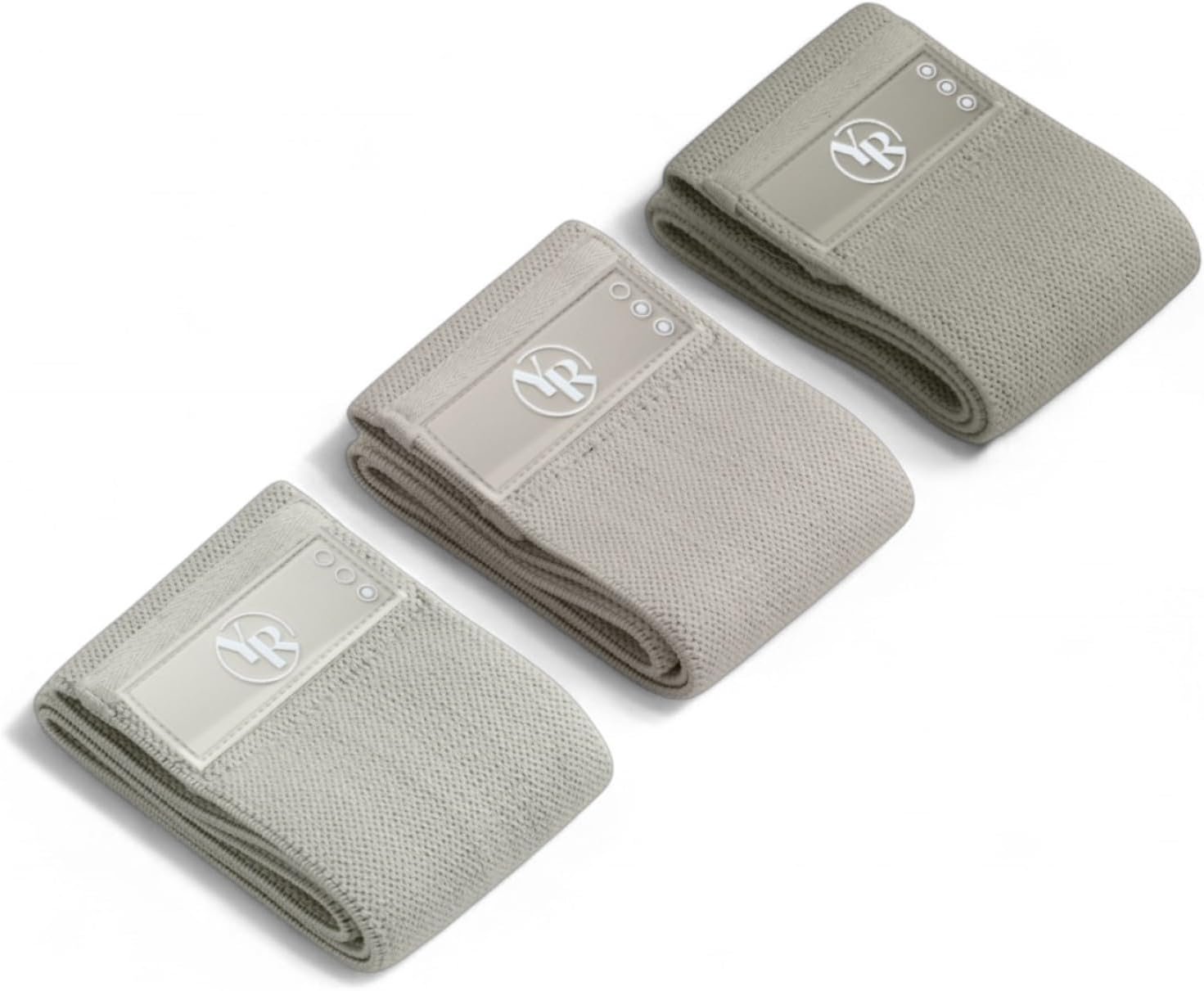 Fabric Booty Band Set for Pilates and Other Workouts- 3 Levels of Resistance 100% Latex Free