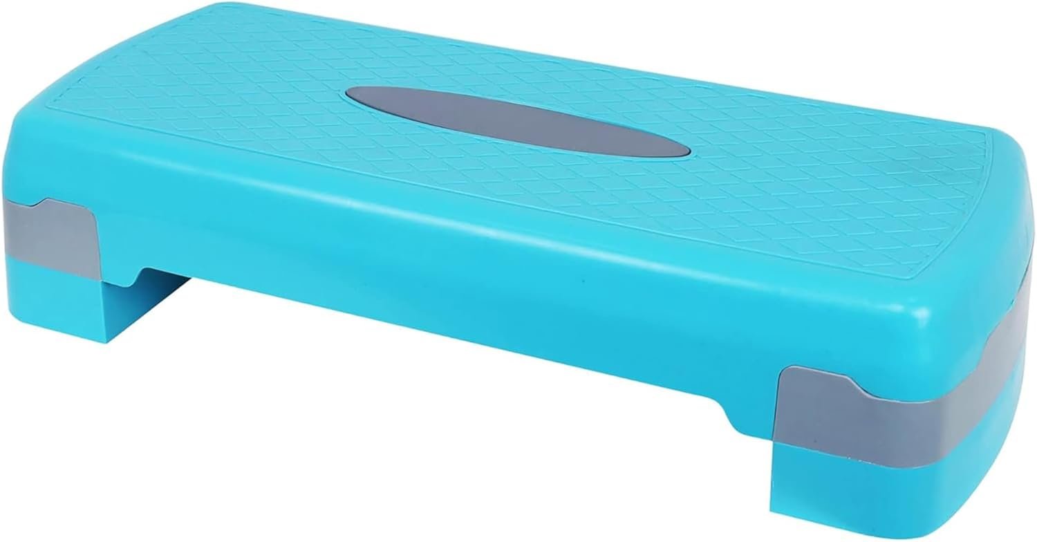 Fitvids Aerobic Step Platform Trainer with Adjustable 2-Level Risers, 400 Pound Weight Capacity – Non-Slip Exercise Stepper