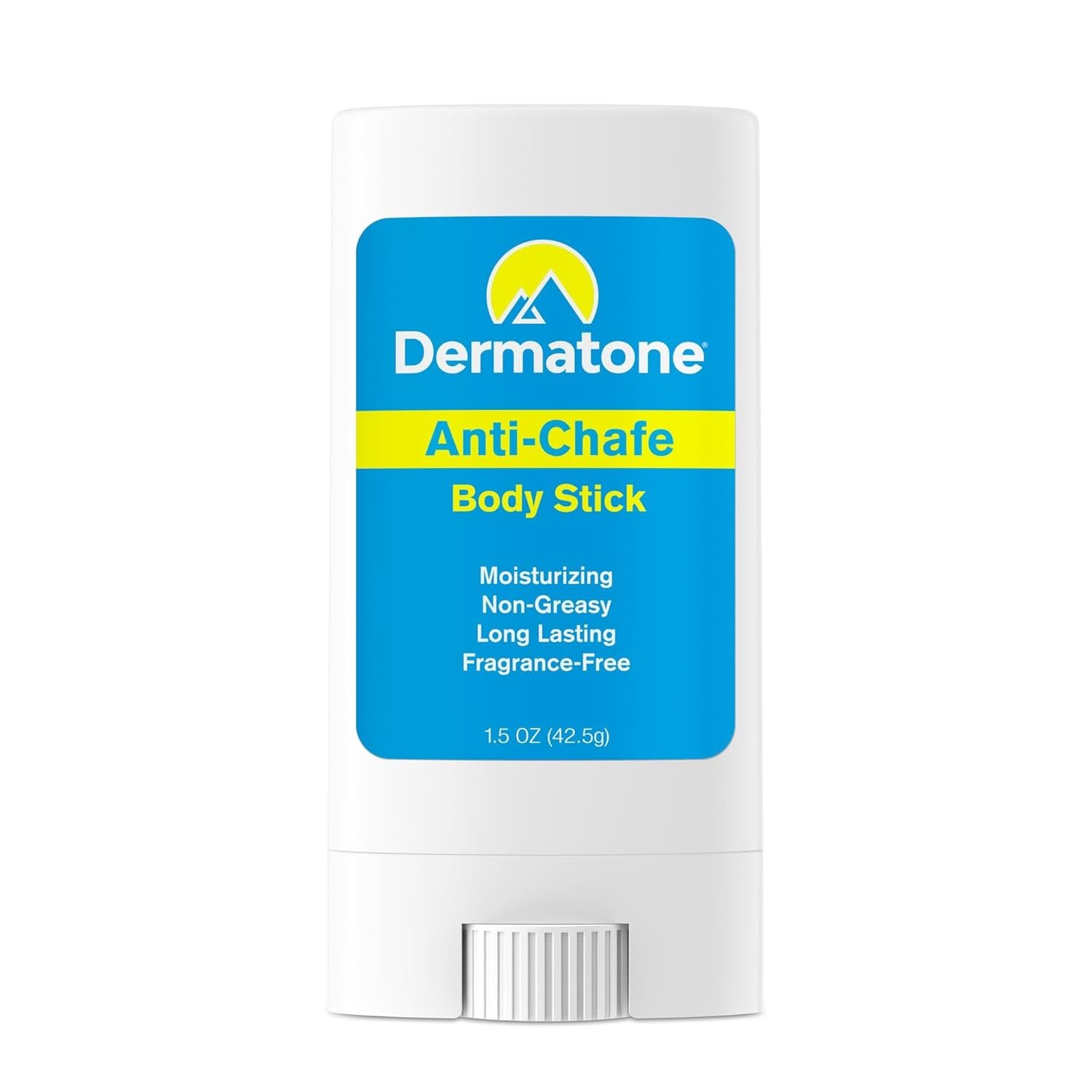 DERMATONE Travel Size Anti-Chafe Body Balm | Fragrance Free | Anti Chafing Stick | Pevent Friction & Skin Irritation | Long Lasting | Use for thigh, arm, chest, butt, ball chafing | Small .5oz Stick