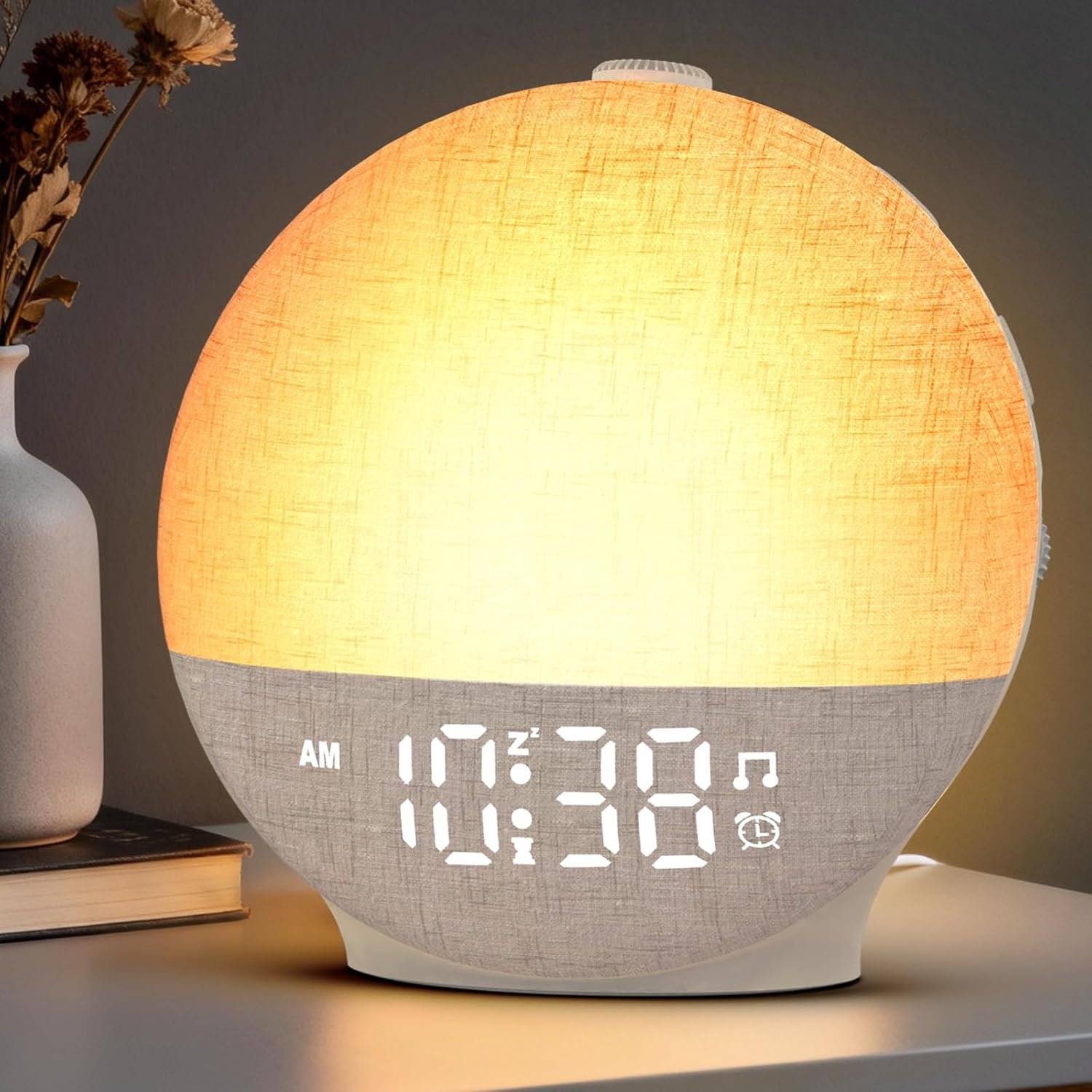Sunrise Alarm Clock White Noise Machine, Sunset Simulation, 30 Soothing Sounds, 12 Color Night Light, Dimmable Sunlight Lamp Wake Up Light, Digital Clock for Kids Teens Heavy Sleepers Adults Bedrooms