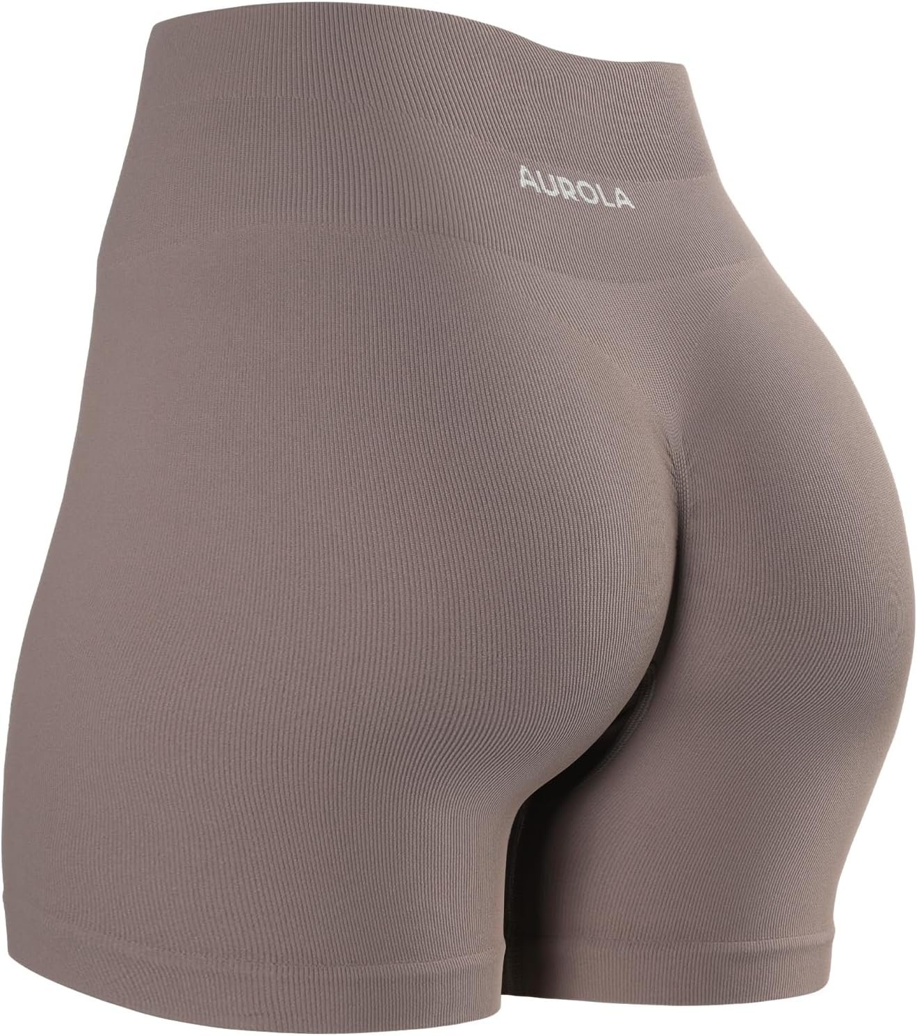 AUROLA Power Workout Shorts for Women Tummy Control Squat Proof Ribbed Thick Seamless Scrunch Active Short