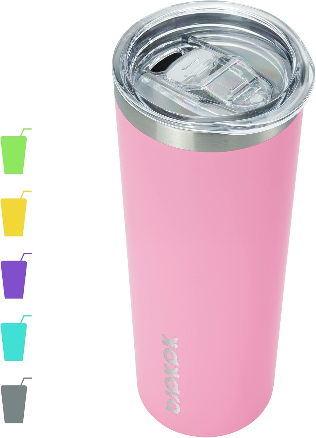 BJPKPK Skinny Insulated Tumbler, Stainless Steel Reusable Slim Insulated Travel Coffee Cup with Lid,Light Pink,20oz | Skinny, Reusable, Slim, Insulated, Travel Coffee Cup, with Lid