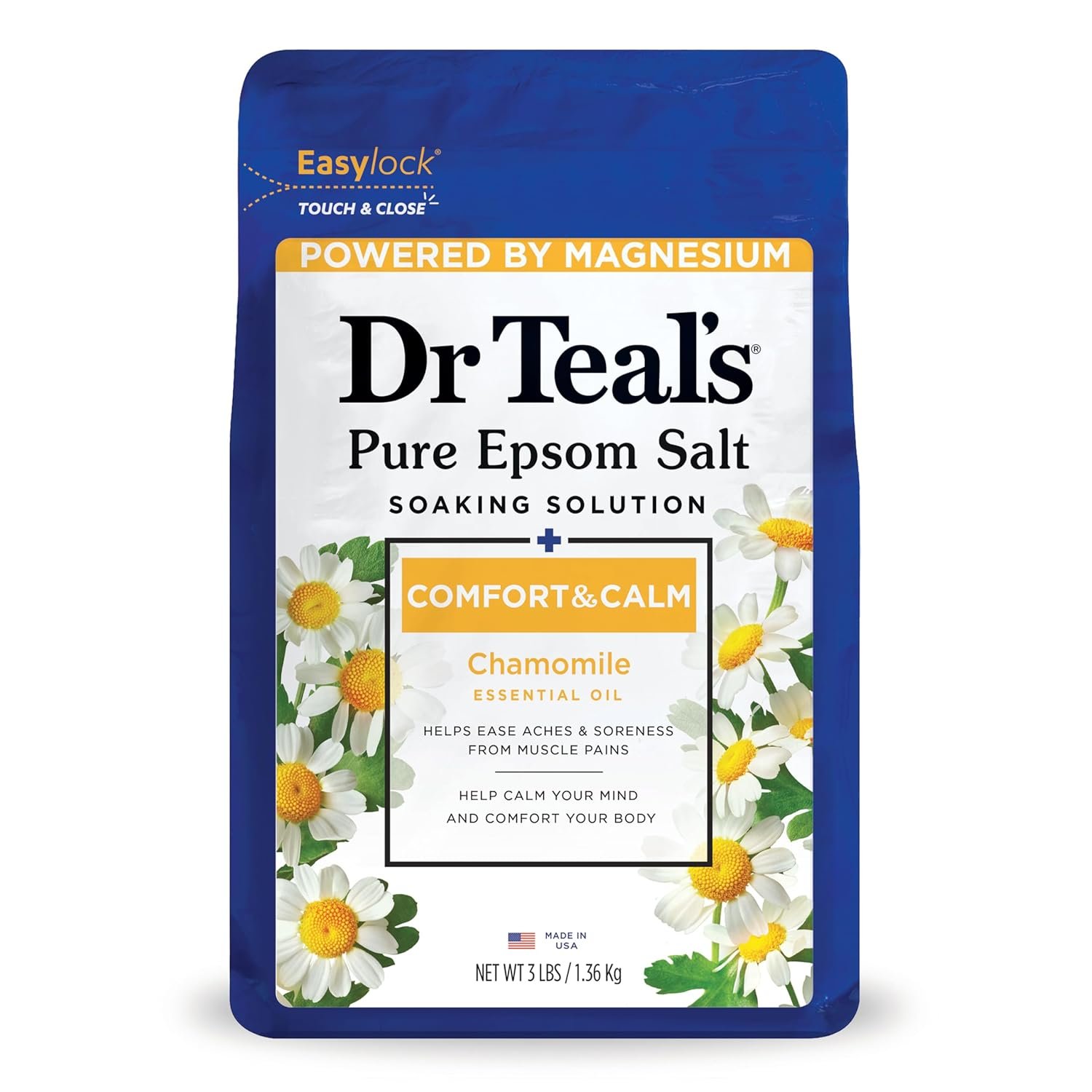 Dr Teal’s Epsom Salt Soaking Solution, Chamomile, 48 Oz