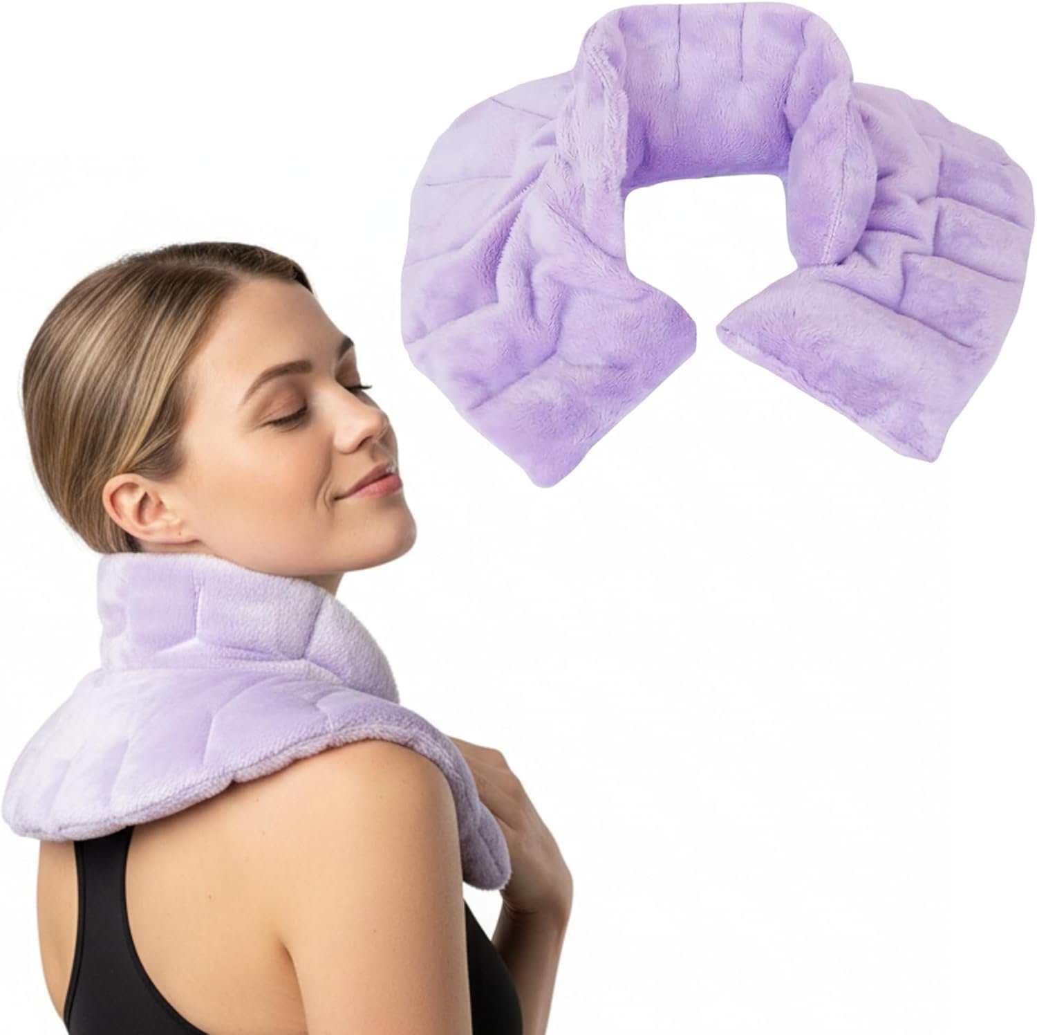Herbal Concepts Neck Heating Pad & Shoulder Wrap | Microwave Heating Pad with 12 Herbs Aromatherapy| Cordless Heating pad, Lavender
