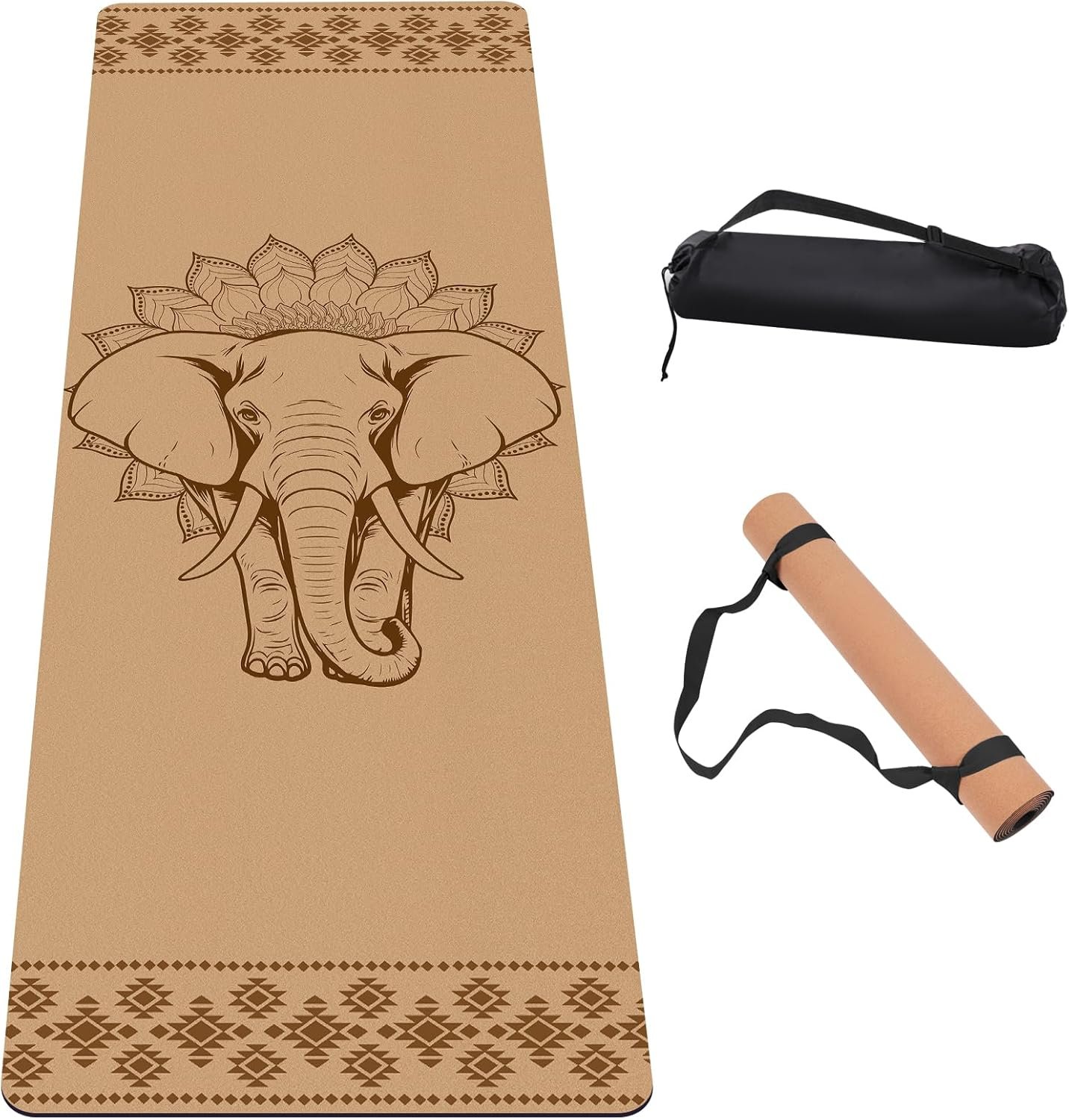 Premium Cork Yoga Mat Non Slip Thick Cork Exercise & Fitness Mat for Yoga, Pilates, & Home Workouts(72″ x 24″ x 5mm Thick)