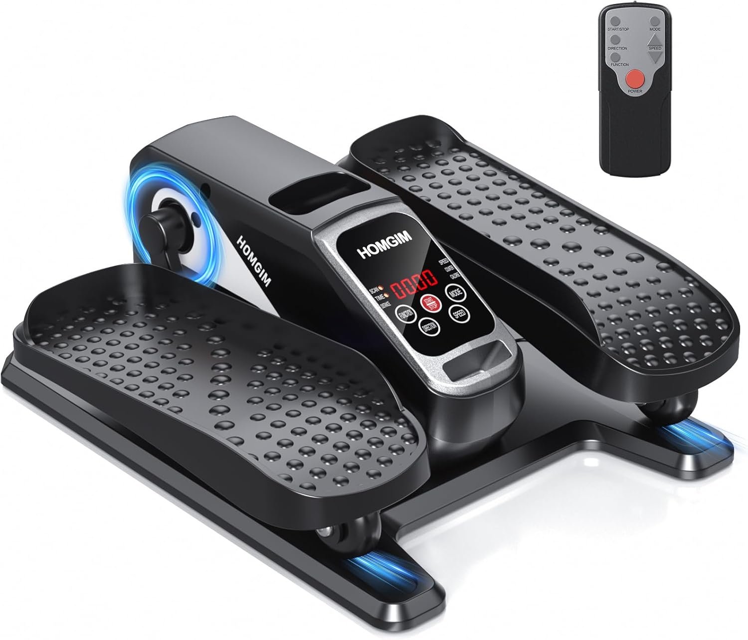 HOMGIM Under Desk Elliptical Machine – Quiet Motorized Leg Exerciser with Smart Remote, 12-Speed Manual Programs Auto/3 Auto Programs LCD Display & Bidirectional Motion for Home/Office