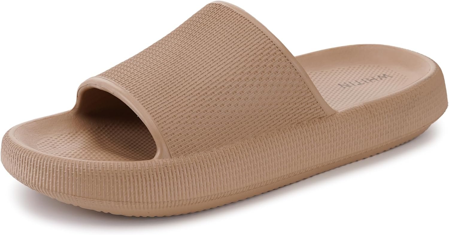 WHITIN Slippers for Women Non Slip | Cushioned Thick Sole Slides | Quick Drying Bathroom Sandals