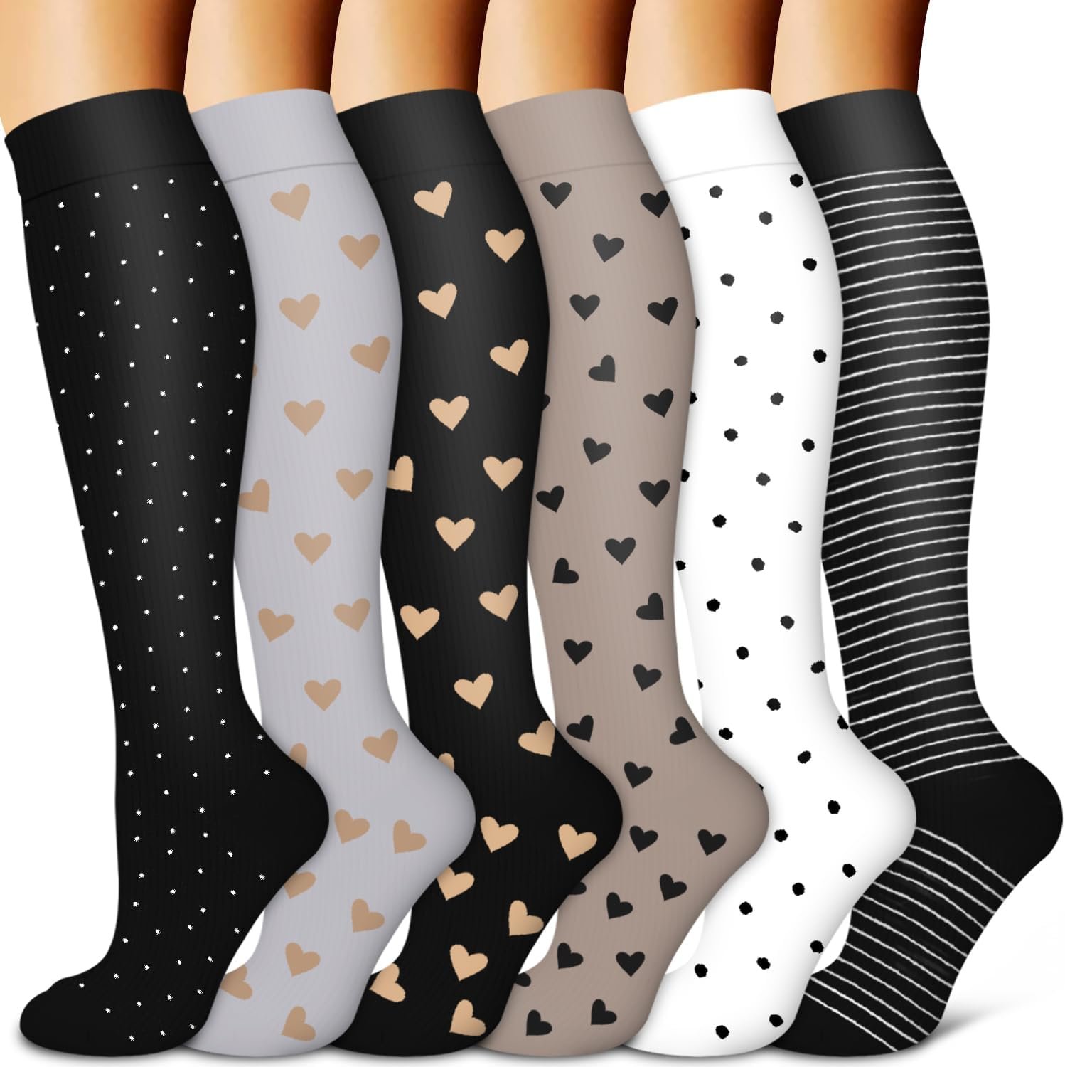 Copper Compression Socks for Women & Men (6 pairs) – Best Support for Nurses, Running, Hiking, Recovery