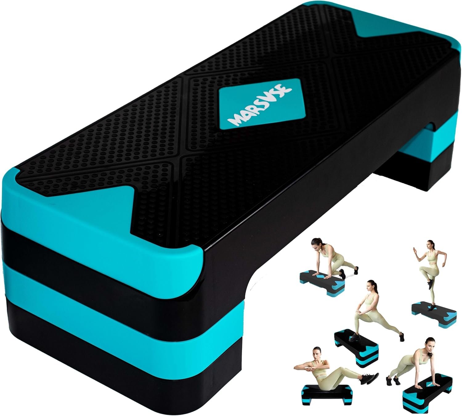 Exercise Step, 26.5-Inch Pedals with 4-Inch and 6-Inch and 8-Inch Height Adjustable Lifters, Women’s Home Gym Aerobics Equipment, Adjustable Aerobics Pedals, Stepped Platforms for Workouts