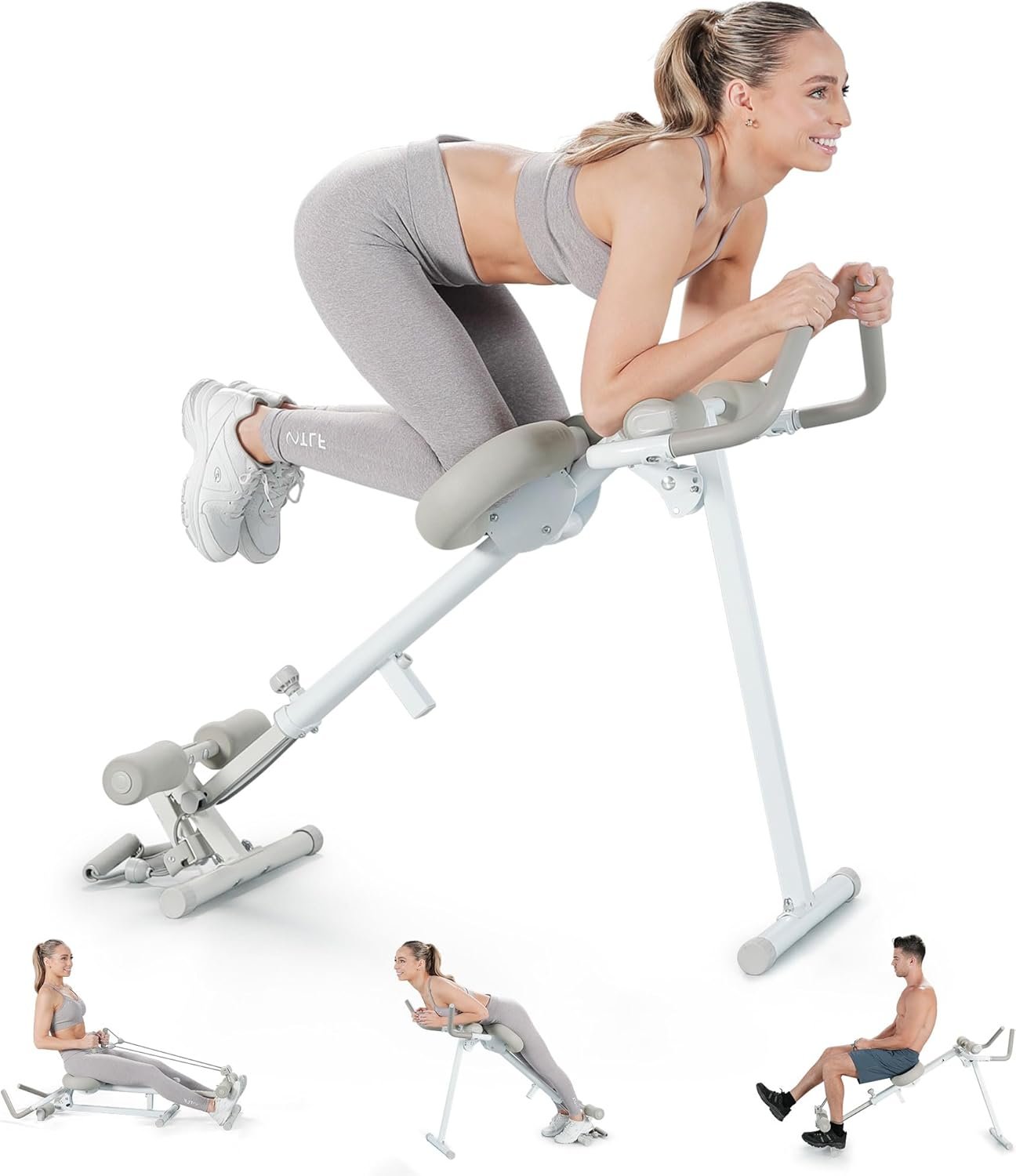 Wonder Core Pro Max – Ab Machine for Stomach Workout, Ab Workout Equipment for Home Gym Trainer, 4-in-1 Exercise Equipment – Rowing, Leg Press, Glider, Roman Chair