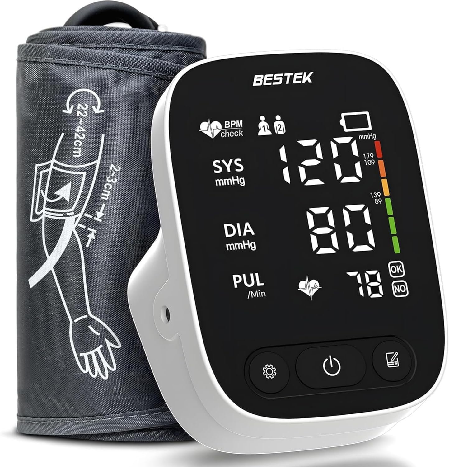 BESTEK Blood Pressure Monitor, Automatic Arm Blood Pressure Monitors for Home Use, Digital Large LED Voiced Broadcast BP Cuff Comfortable and Portable for Home Travel (9″-17″ Adjustable)