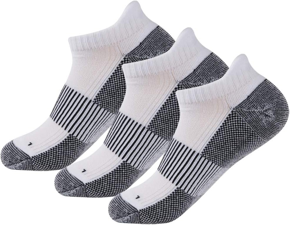 FOOTPLUS Copper Compression Socks,Unisex Cushioned Sole Arch Support Athletic Ankle/Crew Running Hiking Socks