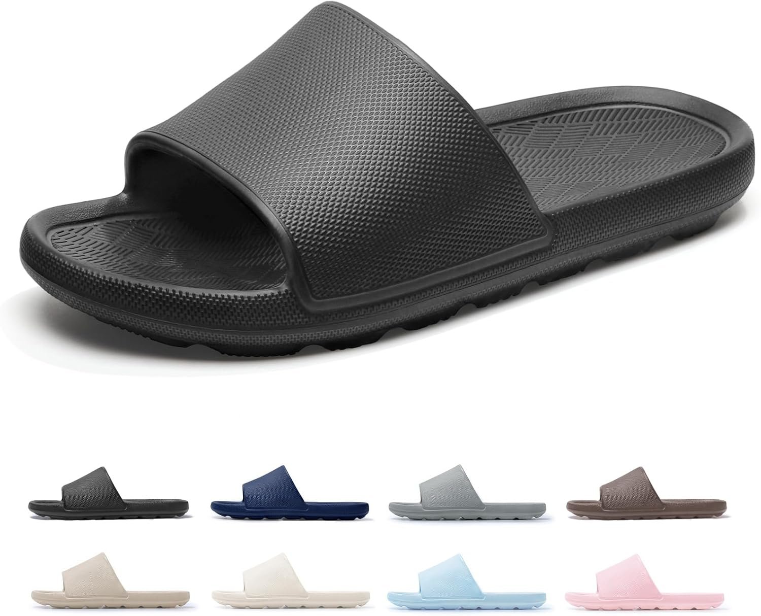 Shower Shoes for Men Women with Arch Support Non Slip Quick Drying Slides College Dorm Bathroom Sandals Pool Slides Lightweight Beach Sandals