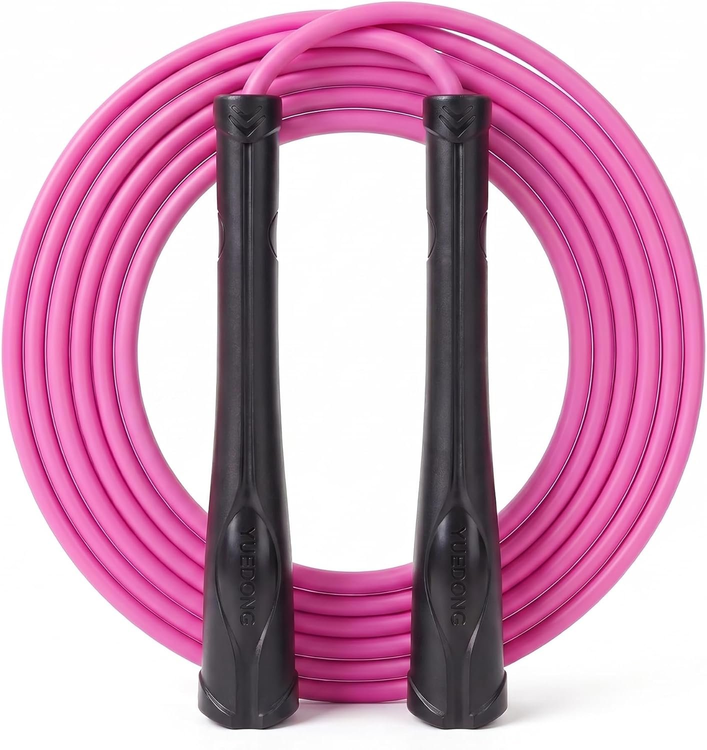 YUEDONG Women’s Silent Jump Rope, Apartment Friendly Tangle-Free Weighted 5mm PVC Rope, Ergonomic Grip Adjustable for Home Workout Cardio Fat Loss