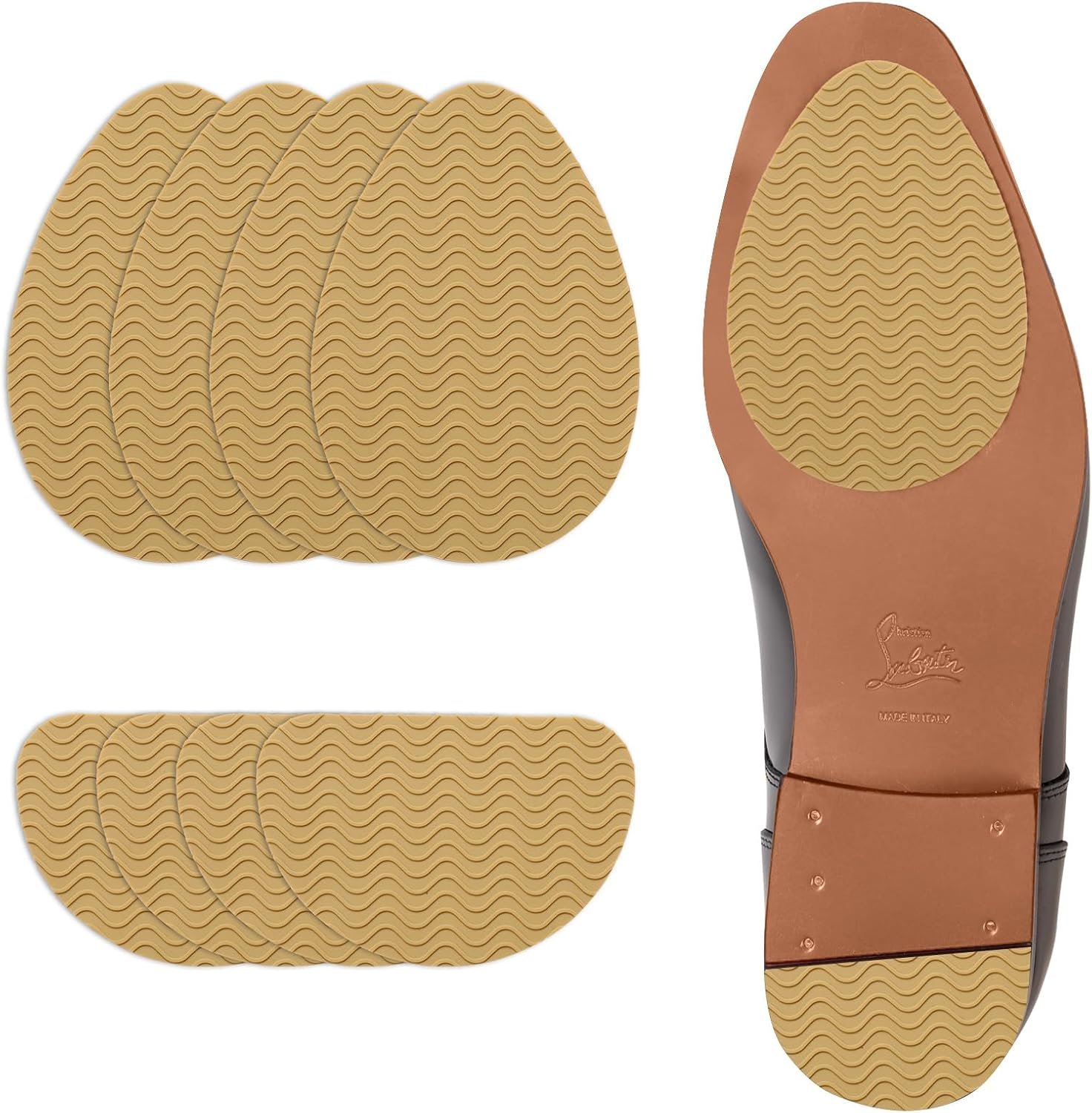8 Pcs Enlarge Non-Slip Shoe Pads for Bottom of Shoes, Self-Adhesive Sole Protectors for High Heels & Flats, Anti-Skid Shoe Grips Stickers for Noise Reduction(4.3 in * 3 in/3.5 in *2.3 in)