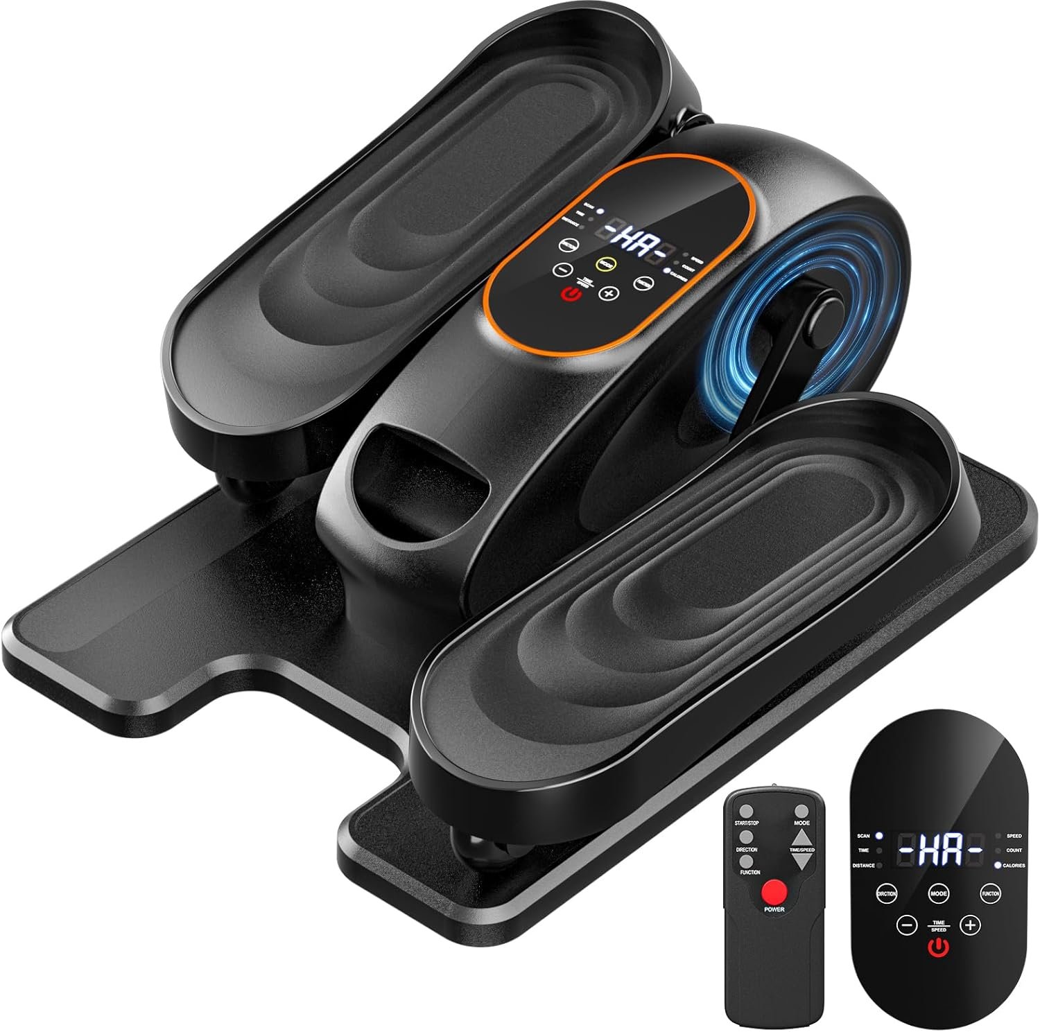 Electric Ellipse Leg Exerciser as Seen on TV, Under Desk Elliptical Machine with Quiet Motor, Remote Control & LCD Display – Portable Foot Pedal Exerciser for Seniors, Home Office Seated Workout