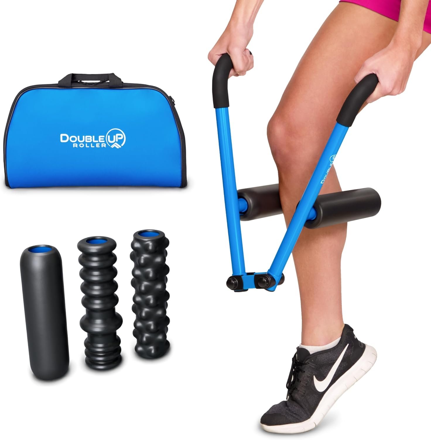 DoubleUP Roller Performance Kit – Muscle Massager with Lever-Action Pressure Control and Quick-Change Rollers