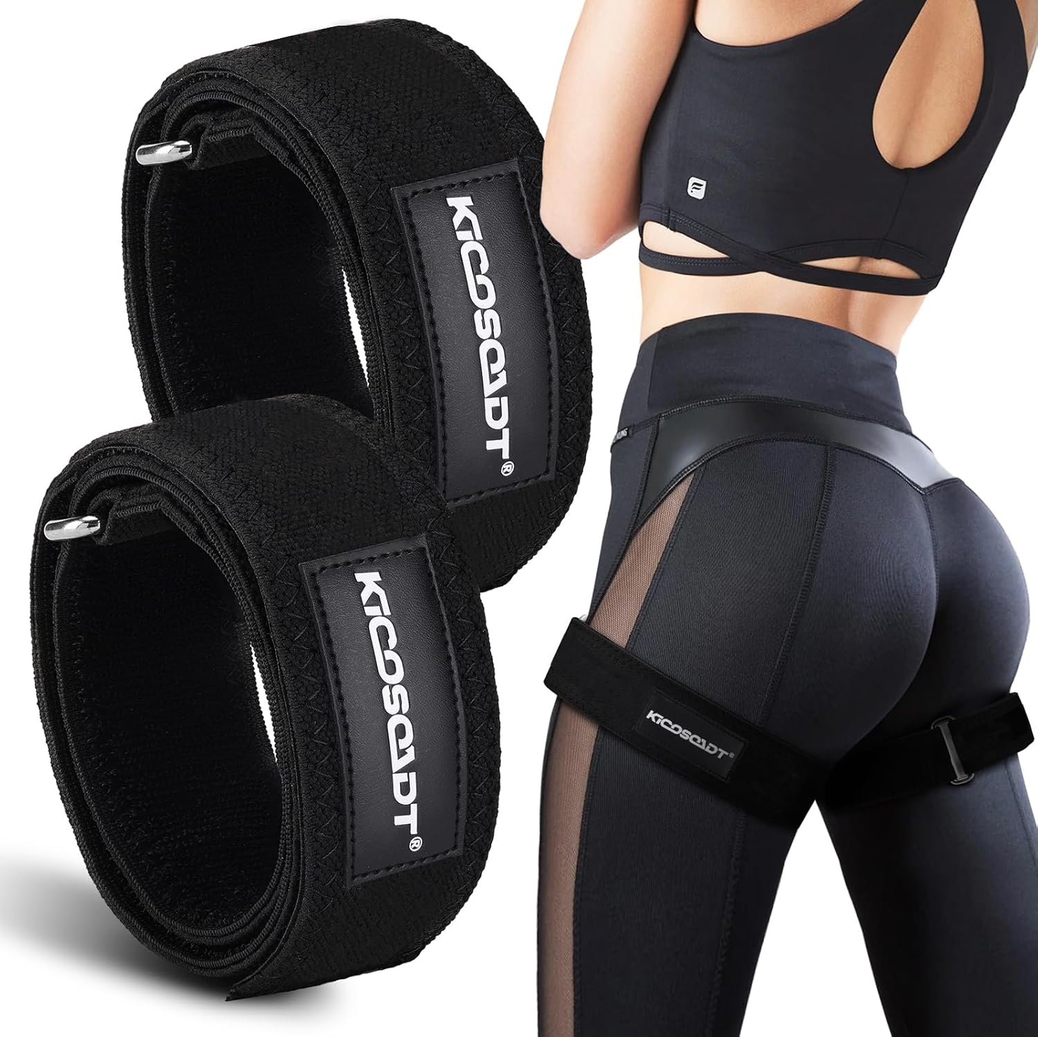 Booty Bands for Women, Glute Bands & BFR Bands for Legs, Adjustable Blood Flow Restriction Bands for Squats, Hip Thrusts, Glute Workouts & Lower Body Training,with Carry Bag
