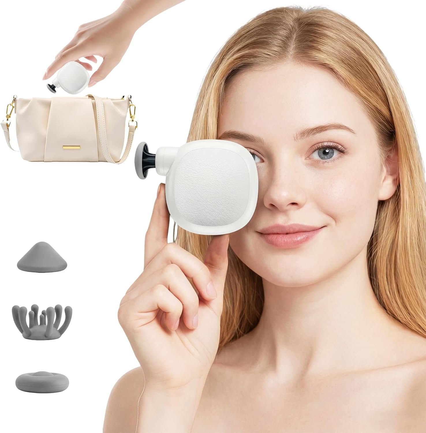 Mini Massage Gun Deep Tissue with 3 Heads, 80% Smaller Percussion Handheld Muscle Massager for Full Body Relief, 0.4lbs Portable with 4 Speeds for Travel, Home, Gifts for Women & Men