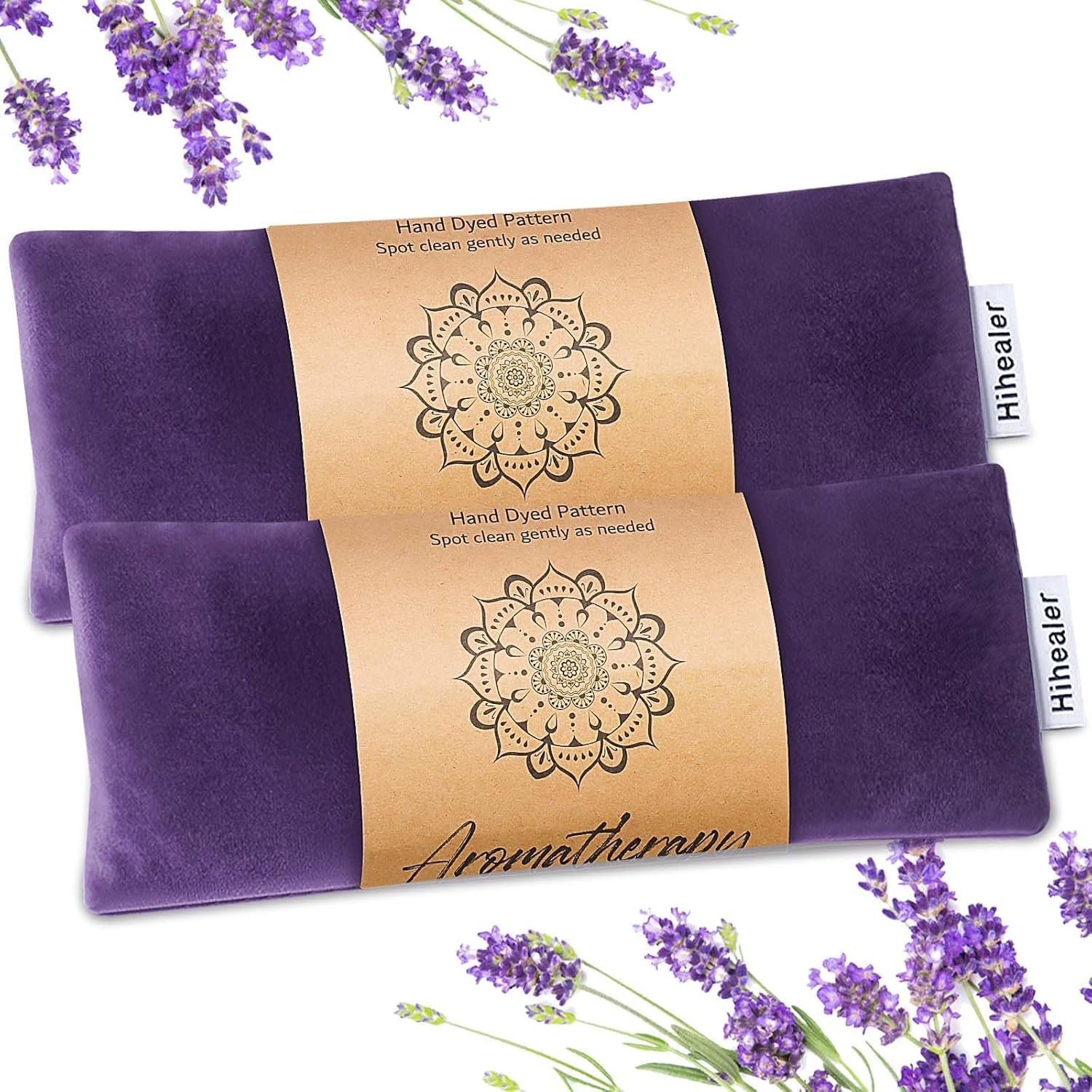 Mothers Day Gifts for Mom, Weighted Eye Mask for Sleep, Yoga, Meditation, Lavender Eye Pillow Heated for Headache, Sinus, Dry Eyes Relief, Moist Heat Mask Purple Relaxation Gifts for Women (Purple)