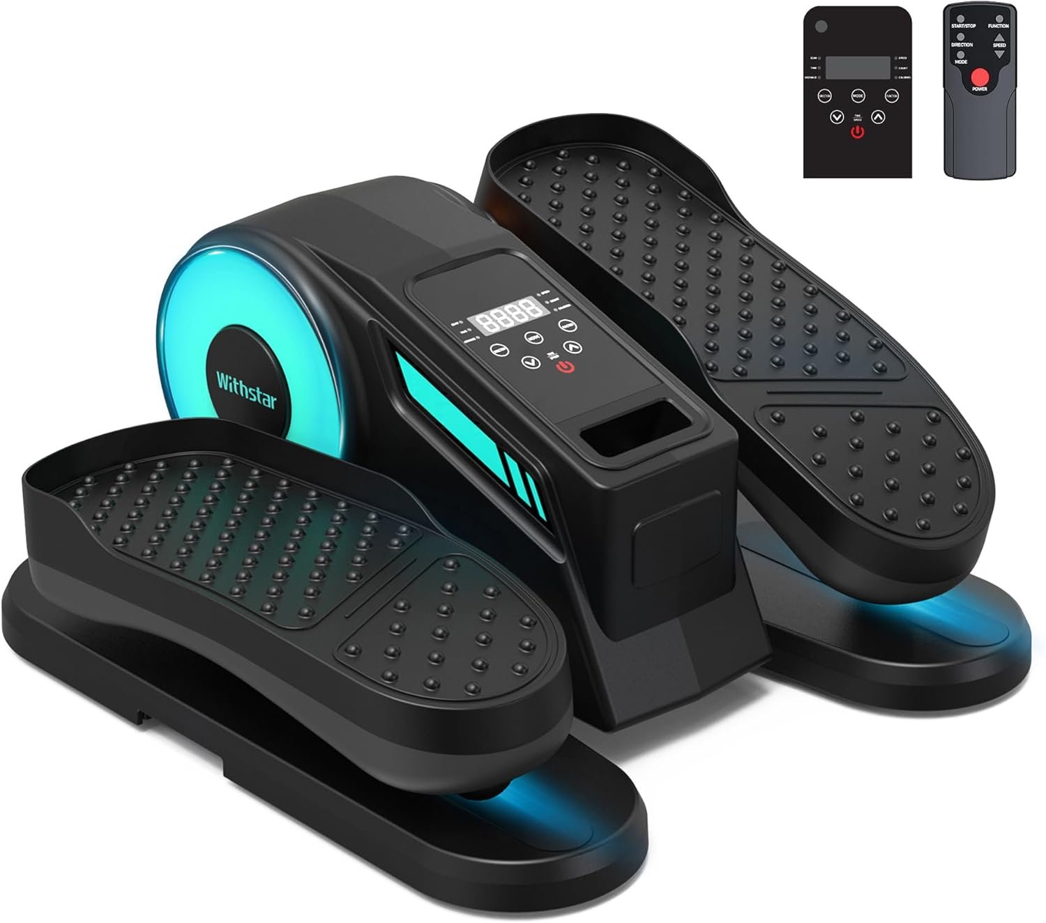Under Desk Elliptical Machine – Electric Seated Pedal Exerciser, Motorized Leg Exerciser for Seniors Home Office, 12 Adjustable Speeds Whisper Quiet Portable