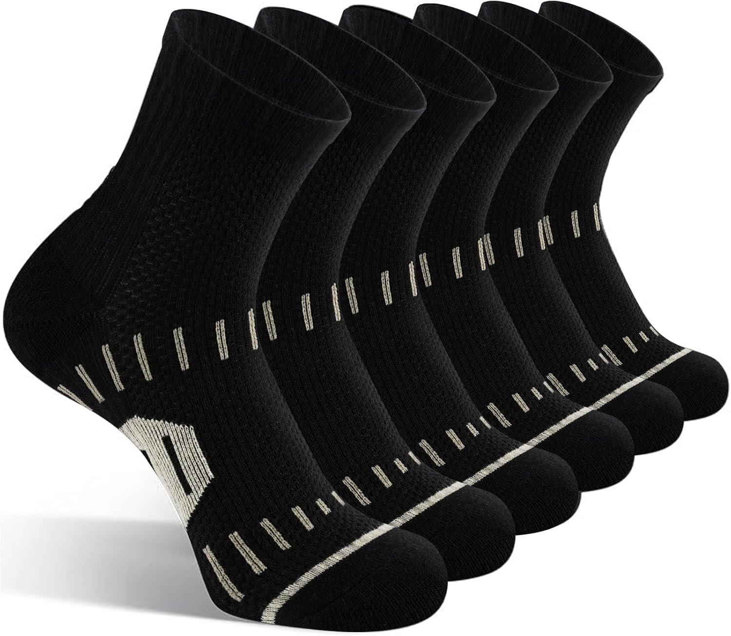 Copper Ankle Compression Socks for Men and Women(6 pairs), Breathable Arch Support Short Running Socks