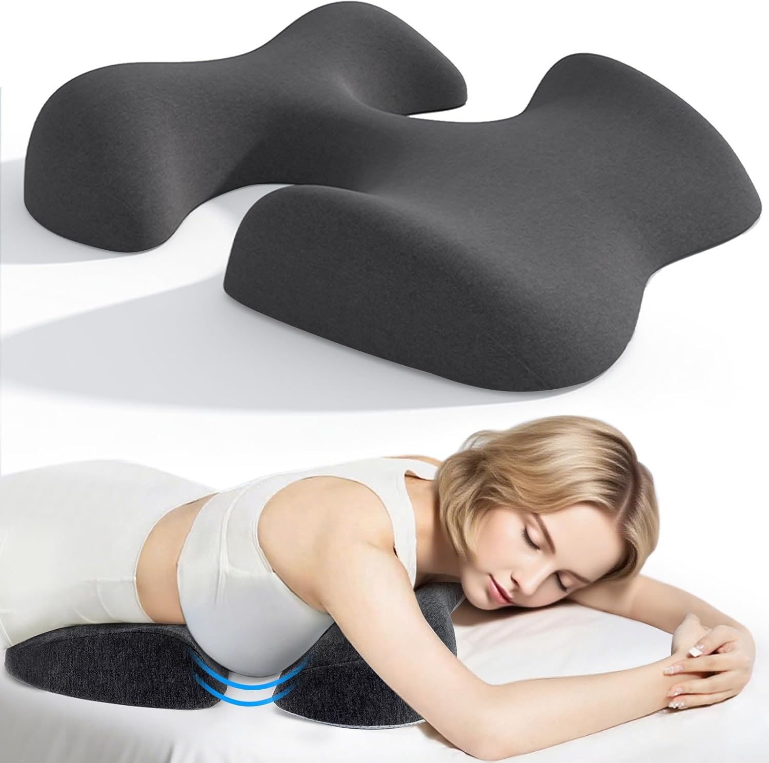Breast Pillow for Massage, Women’s Massage Bolster Face Down Pillow for Sleeping with Non-Slip Bottom, Home Head Cushion and Chest Cushion for SPA-Dark Gray