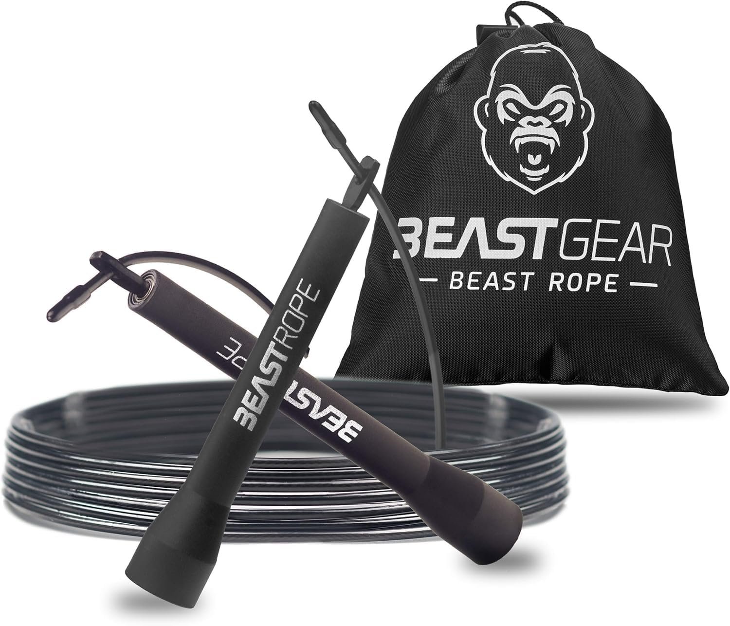 Beast Gear Jump Rope, Jump Ropes for Fitness, Premium Aluminium Skipping Rope for Men Women – Boxing, MMA, HIIT, Strength Training & Double Unders