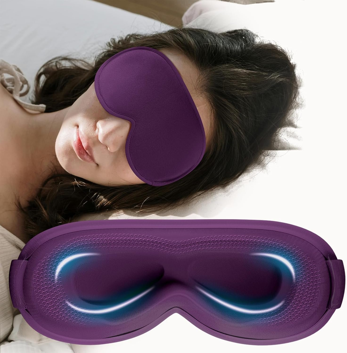 Weighted Eye Mask Cover for Sleeping – Eye Masks for Sleep with Adjustable Strap, Lash Extension Eye Covers for Women Men, 3D Contoured, Plane Travel Essentials, Blindfold for Meditation