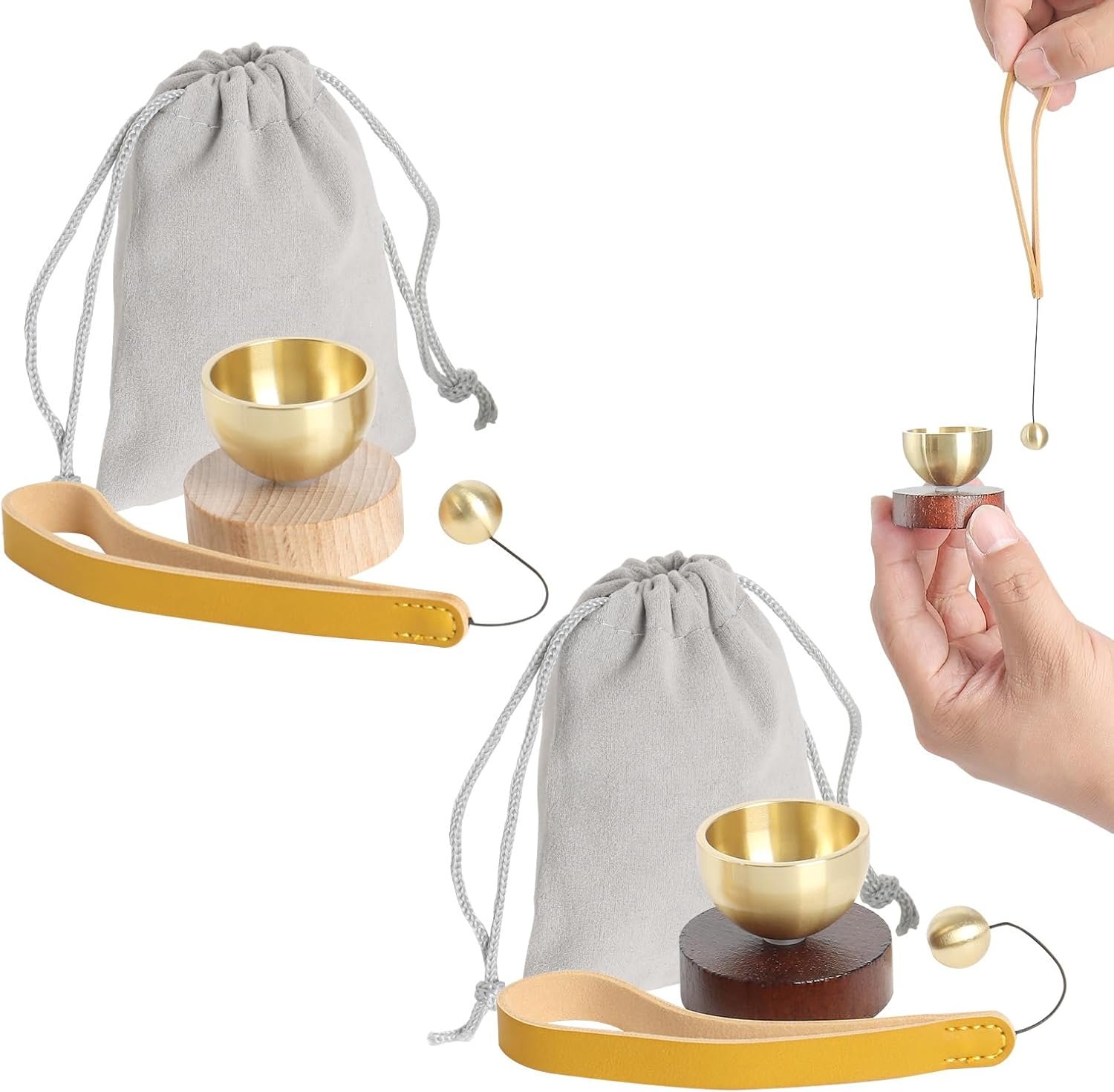 2PCS Mini singing bowl set, suitable for yoga, meditation and relaxation, mindfulness, chakra healing,Creates Beautiful Sound for Healing, Meditation & Relaxation, Gift for Men and Women (Mini size)