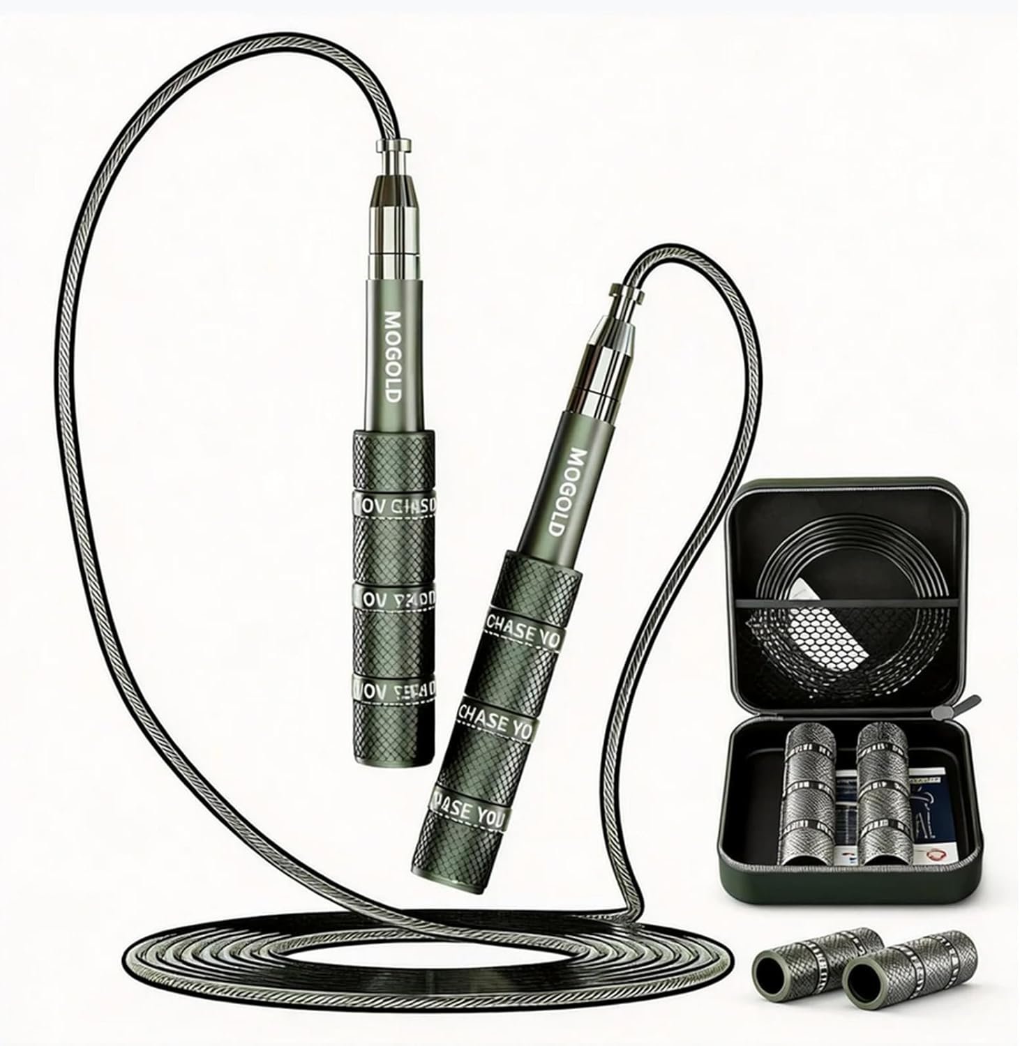 Retractable Jump Rope – No Tool Adjustable, Fits in Pocket, Tangle-Free Steel Cable for Travel & Gym