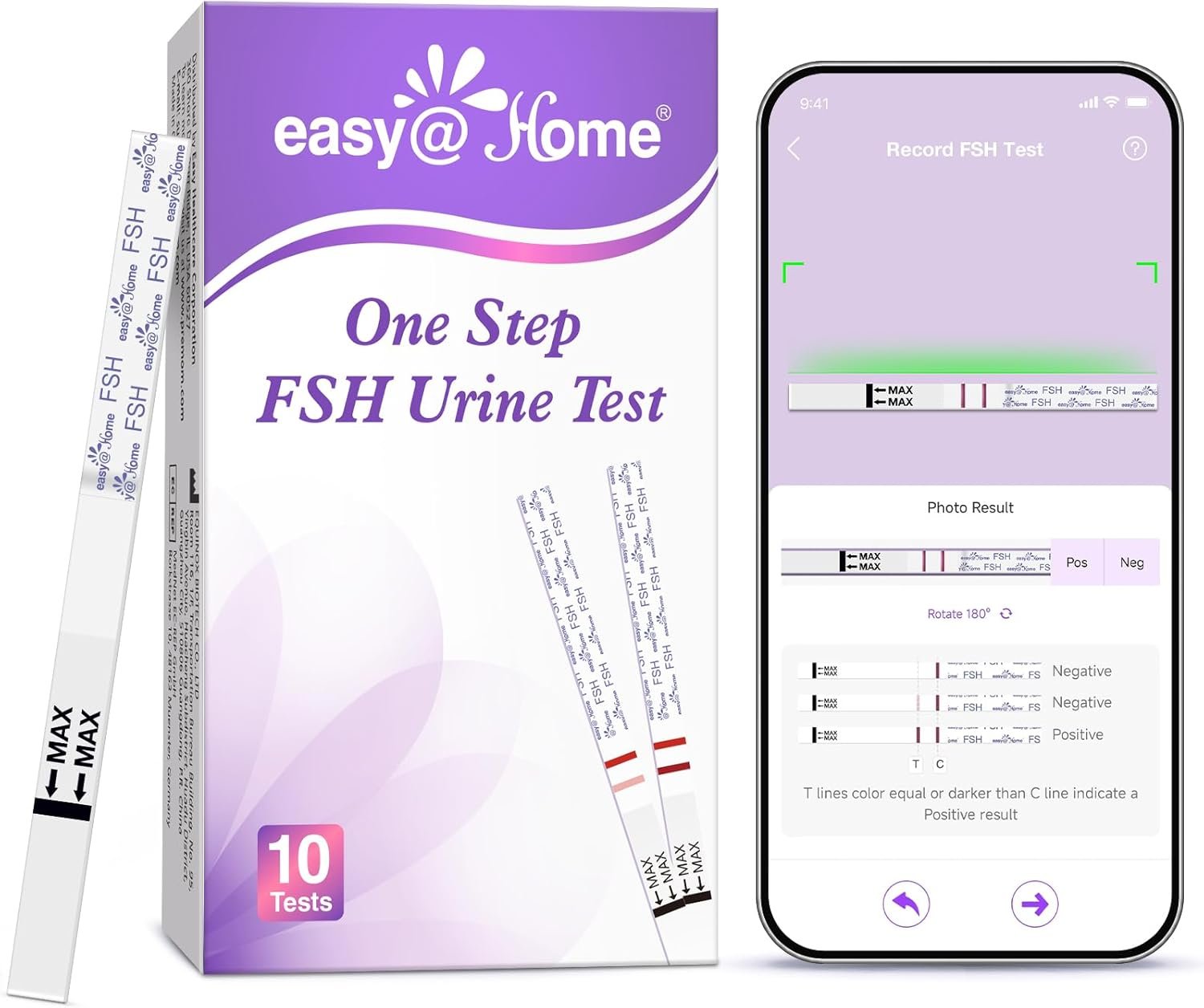 Easy@Home FSH Test Kit: 10 FSH Test Strips for Women – Track Hormone Levels and Support Fertility Planning at Home
