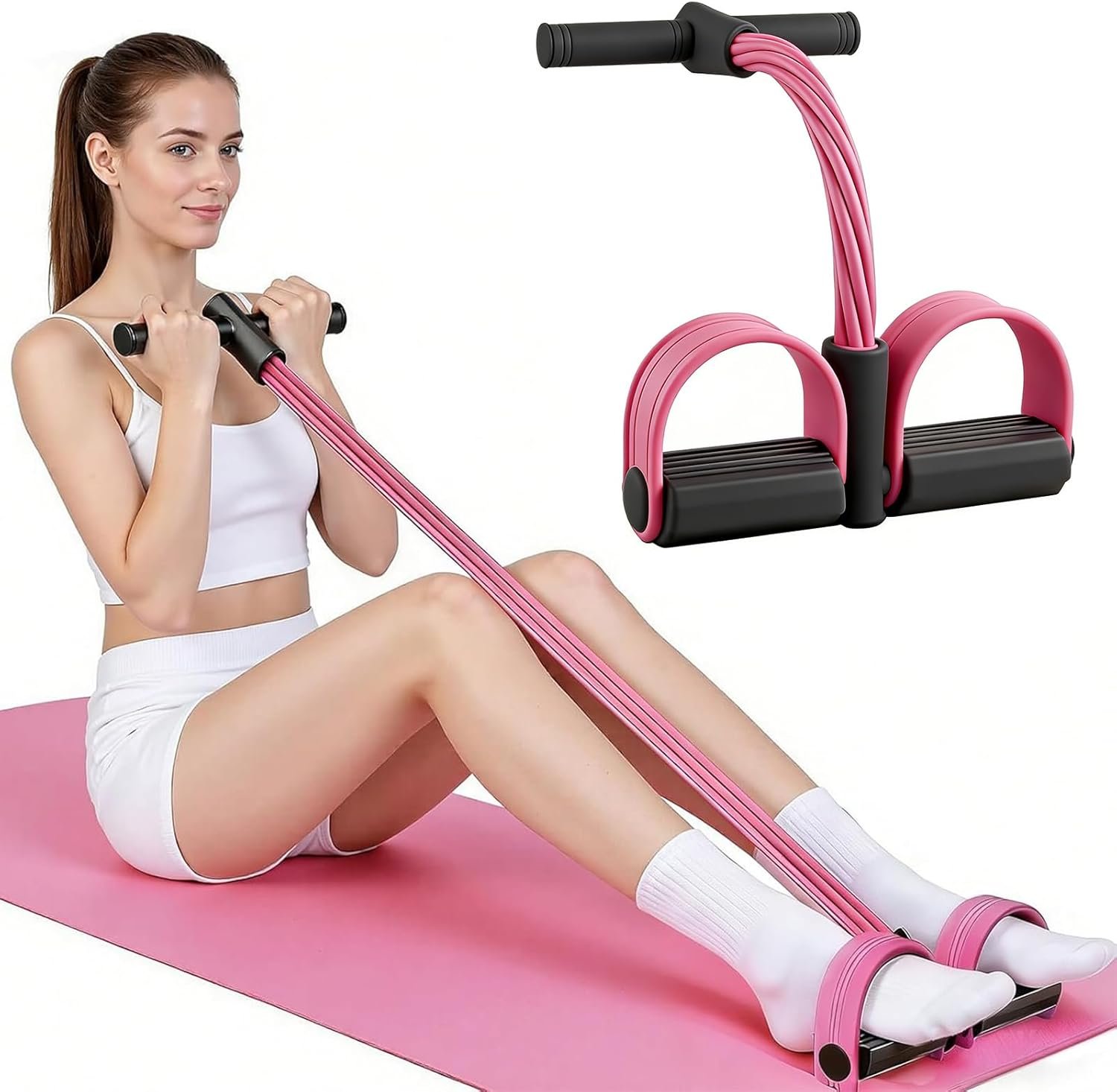 Pedal Resistance Bands with Handles, New Model 6 Tube Resistance Foot Pedal, Multifunctional Rubber Resistance Bands, Suitable for Waist, Arms, Abdomen, and Legs
