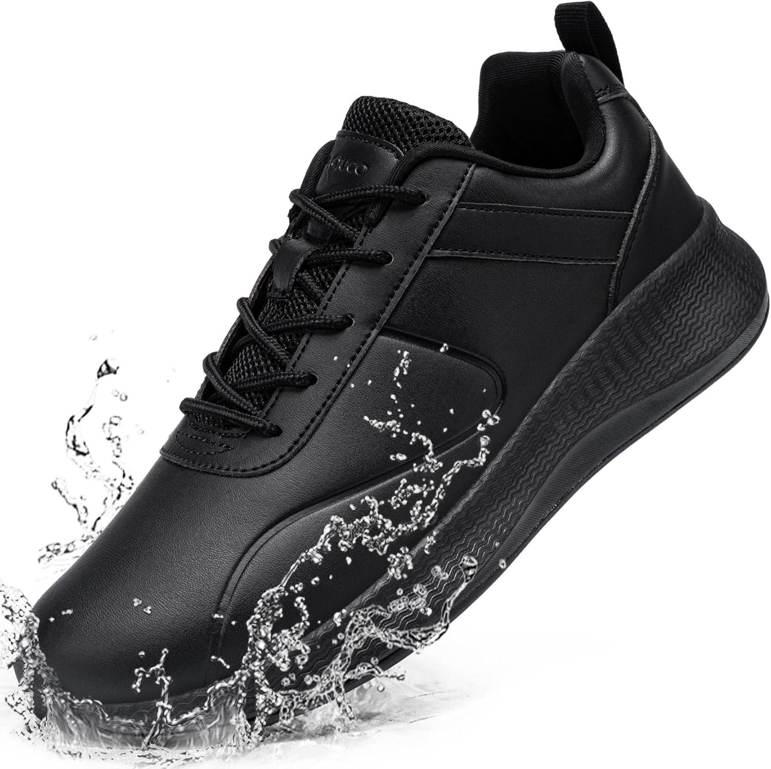 Non Slip Work Shoes for Women Food Service Lightweight Waterproof Kitchen Chef Shoe Restaurant Walking Sneakers Nursing Slip Resistant Footwear, Black