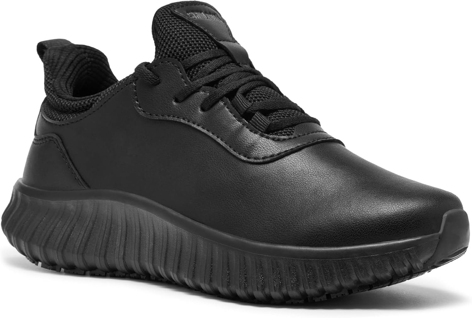 SHULOOK Non Slip Work Shoes for Women Food Service Water Resistant Sneakers Waterproof Kitchen Chef Restaurant Lace Up Walking Lightweight Comfortable Nursing Working Footwear