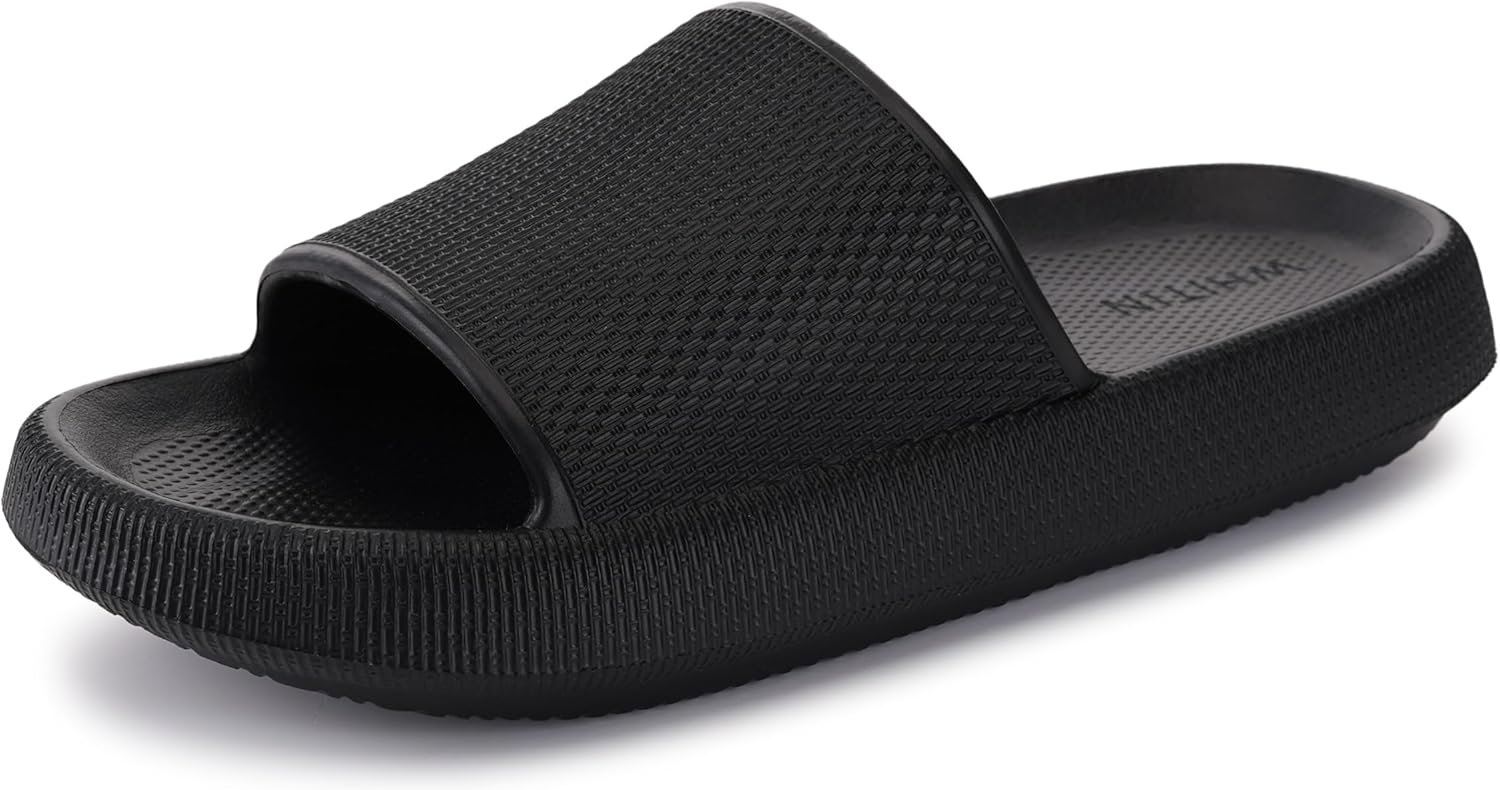 WHITIN Slippers for Women Non Slip | Cushioned Thick Sole Slides | Quick Drying Bathroom Sandals